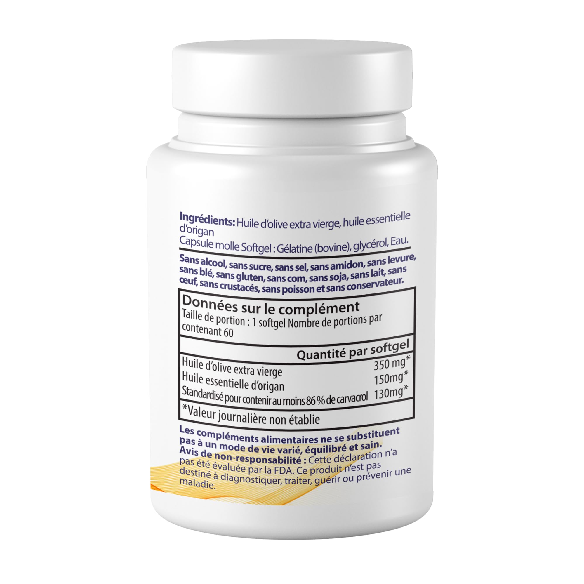 Zane Hellas Gélules d’huile d’origan. La concentration la plus élevée au monde. Chaque Softgel contient 30% d'huile essentielle grecque pure d'origan. 130 mg de carvacrol par softgel. 60 gélules.