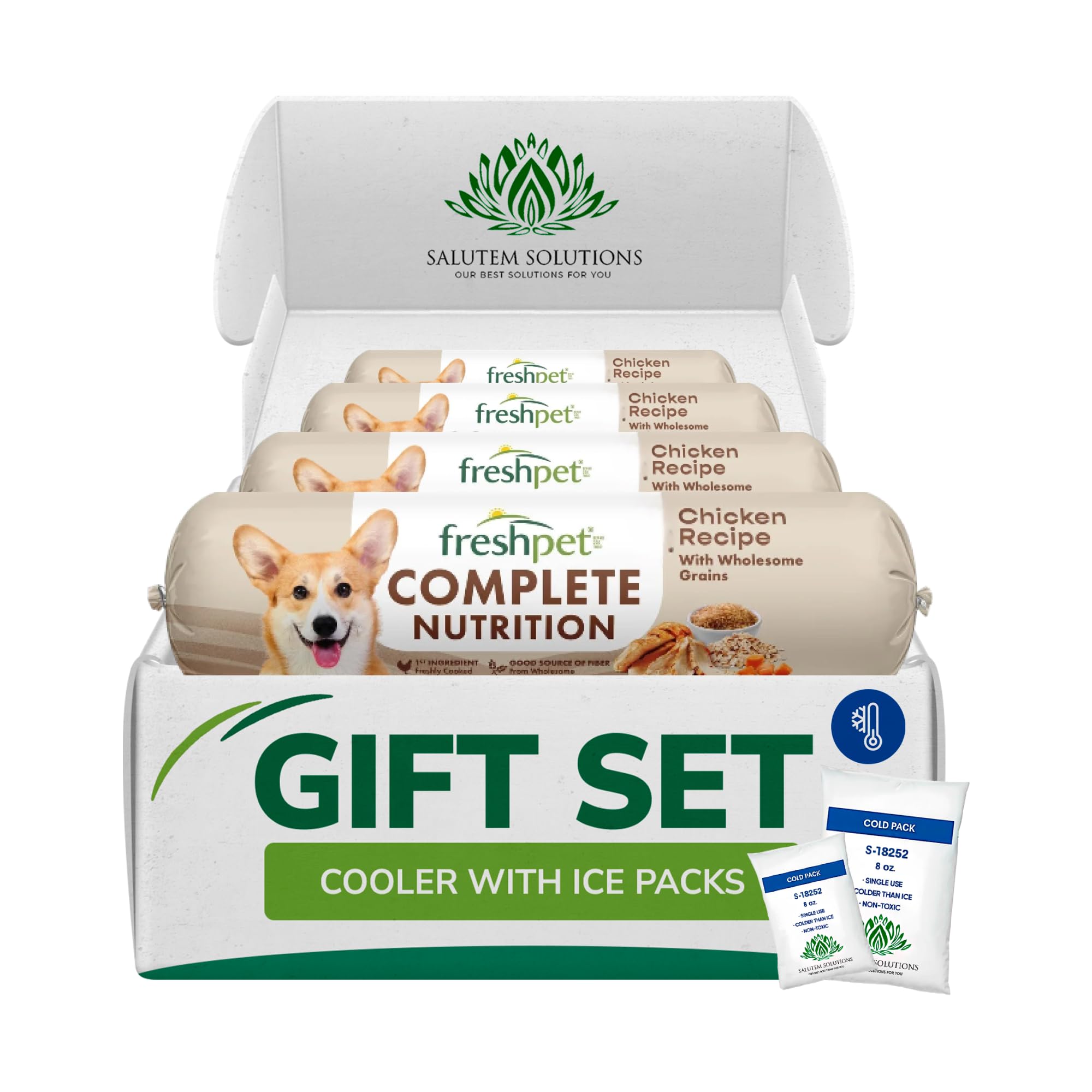 – Complete Nutrition Chicken Dog Food Roll, Ready-to-Serve Chilled Meal, Gift Set: 1.5 lb - Pack of 4 (Total 6 lb)