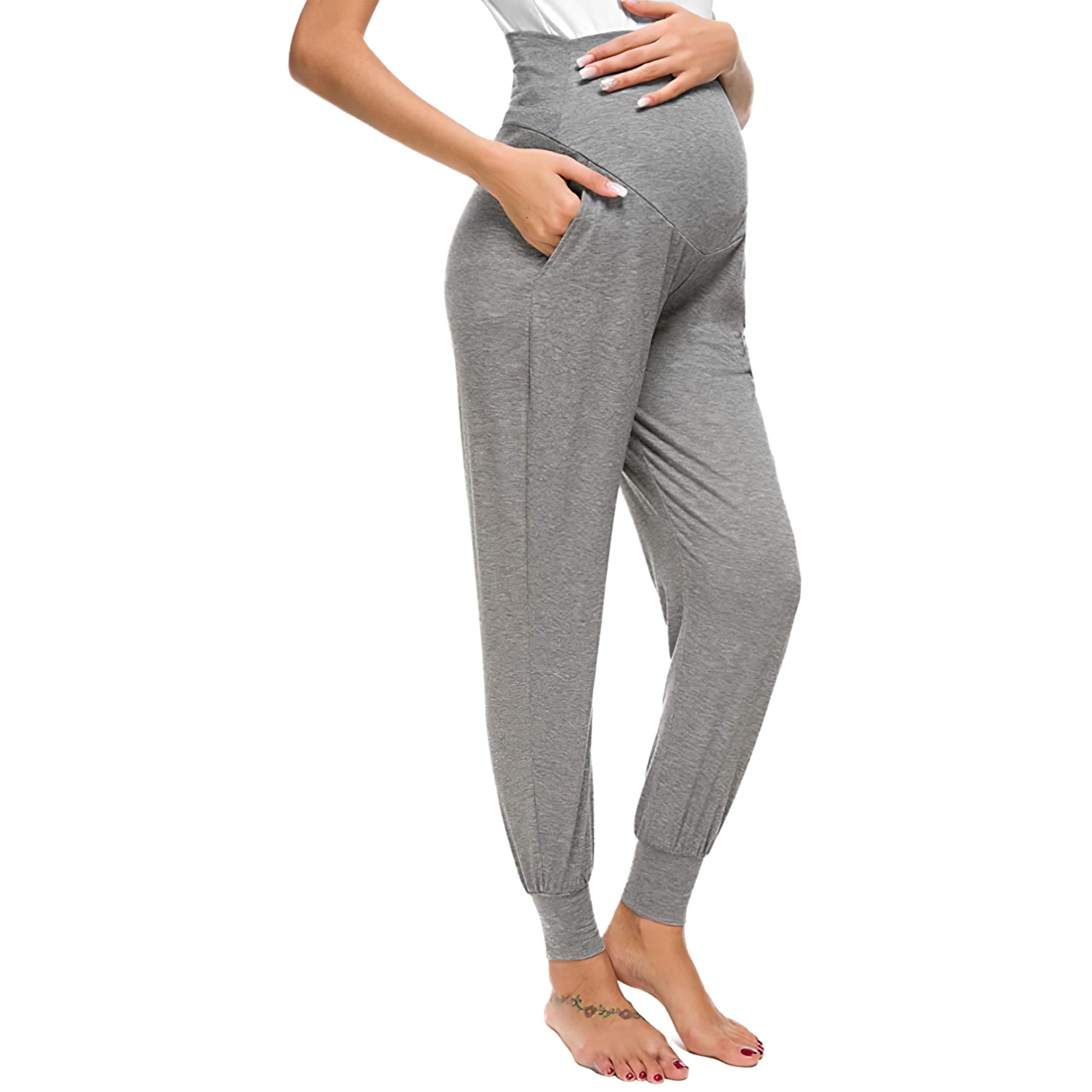 Pantalon de maternité baggy pour les loisirs et la grossesse - Pyjama - Pantalon de jogging - Pantalon long - Pantalon de yoga pour femme