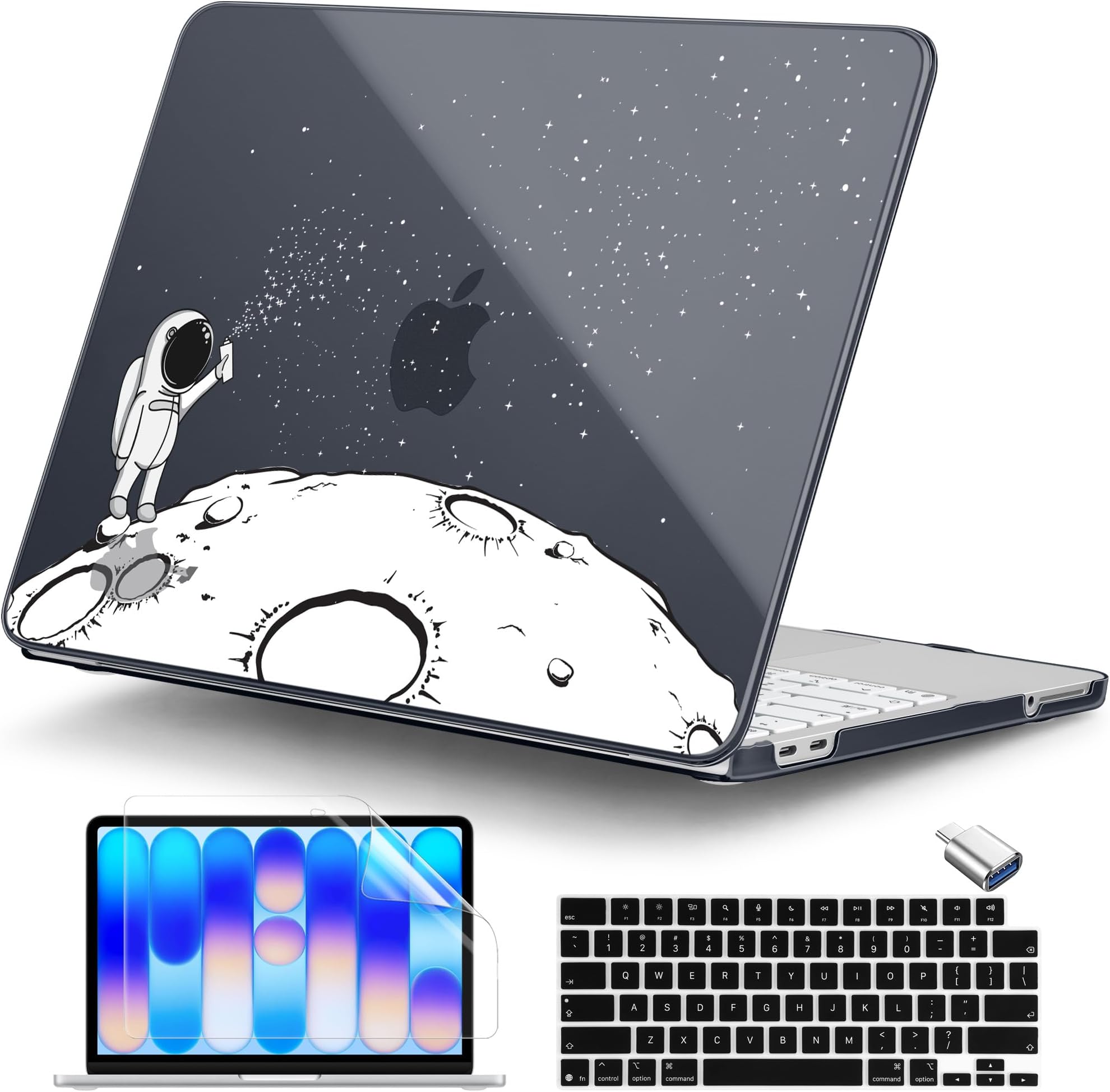 Compatible with MacBook Neo 13 Inch Case 2026 A3404 A18 Pro chip & Touch ID, Plastic Hard Shell with Keyboard Cover, Screen Protector & Dust Plugs, Astronaut