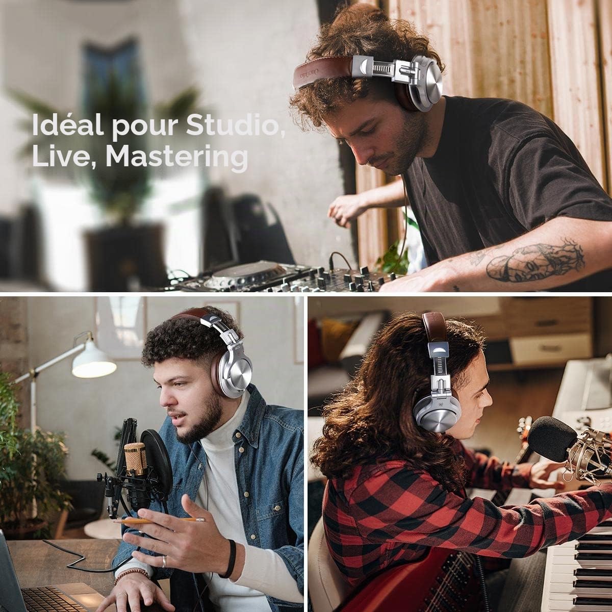 OneOdio Casque Over Ear DJ avec Câble Professionnel Fermé Studio HiFi Casque avec Port Partage pour Batterie Électrique Piano Guitare AMP Enregistrement Surveillance
