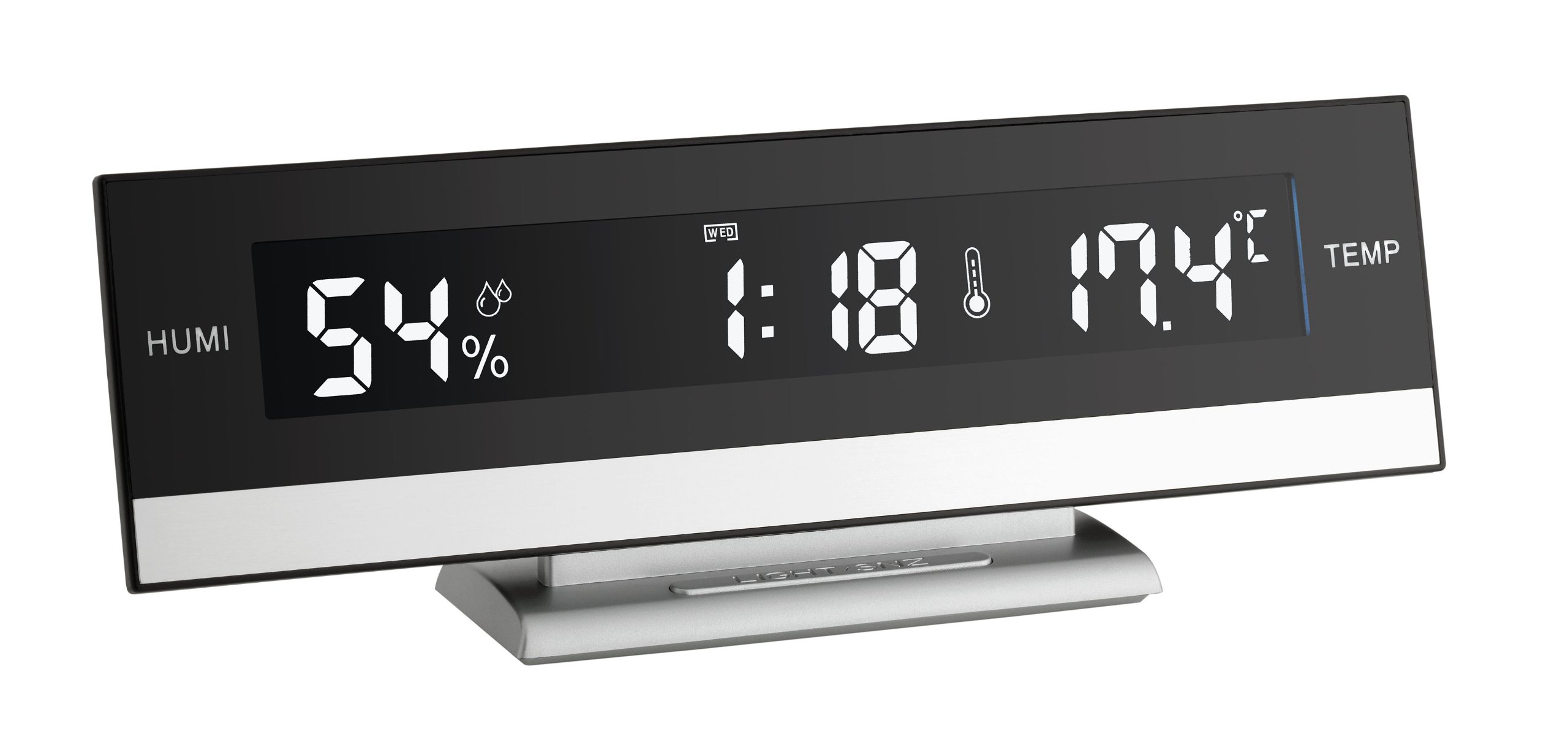 TFA Dostmann digitale wekker in de vorm van een huis voor kinderen, 60.2046.06, tijd/datum/binnentemperatuur, met nachtlampje, ook ideaal voor in de gang/hal/kinderkamer, onzichtbaar display