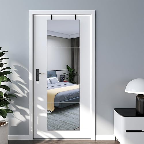 Miniatura 6 de JEOYOO Azulejos de Espejo de Vidrio HD de Cuerpo Completo - Juego de 4, 14'' x 12'' - Decoración de Pared Sin Marco para Dormitorio, Espejos de