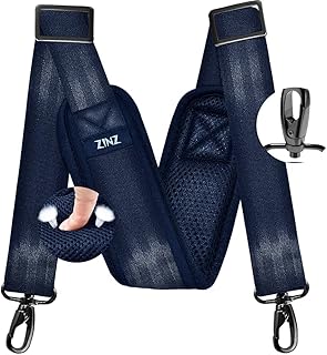 ZINZ 77 Inch Shoulder Strap Univesal Bag Strap with Fixed Pad Ultra Thick Plus Long & Breathable Cushion, Replacement Strap for Bags,Blue