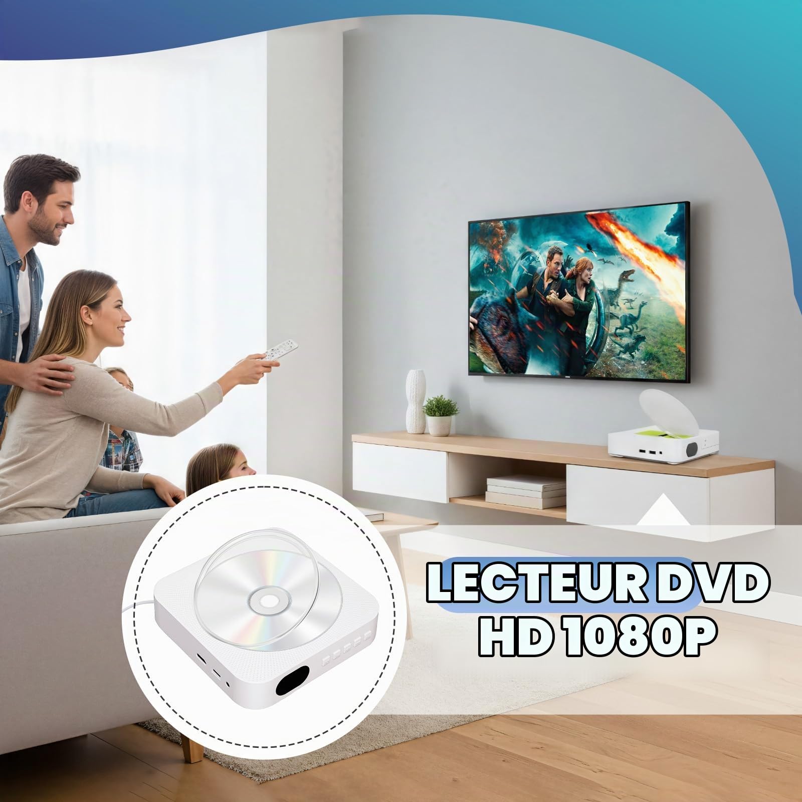 Lecteur DVD TV et Lecteur CD avec Bluetooth