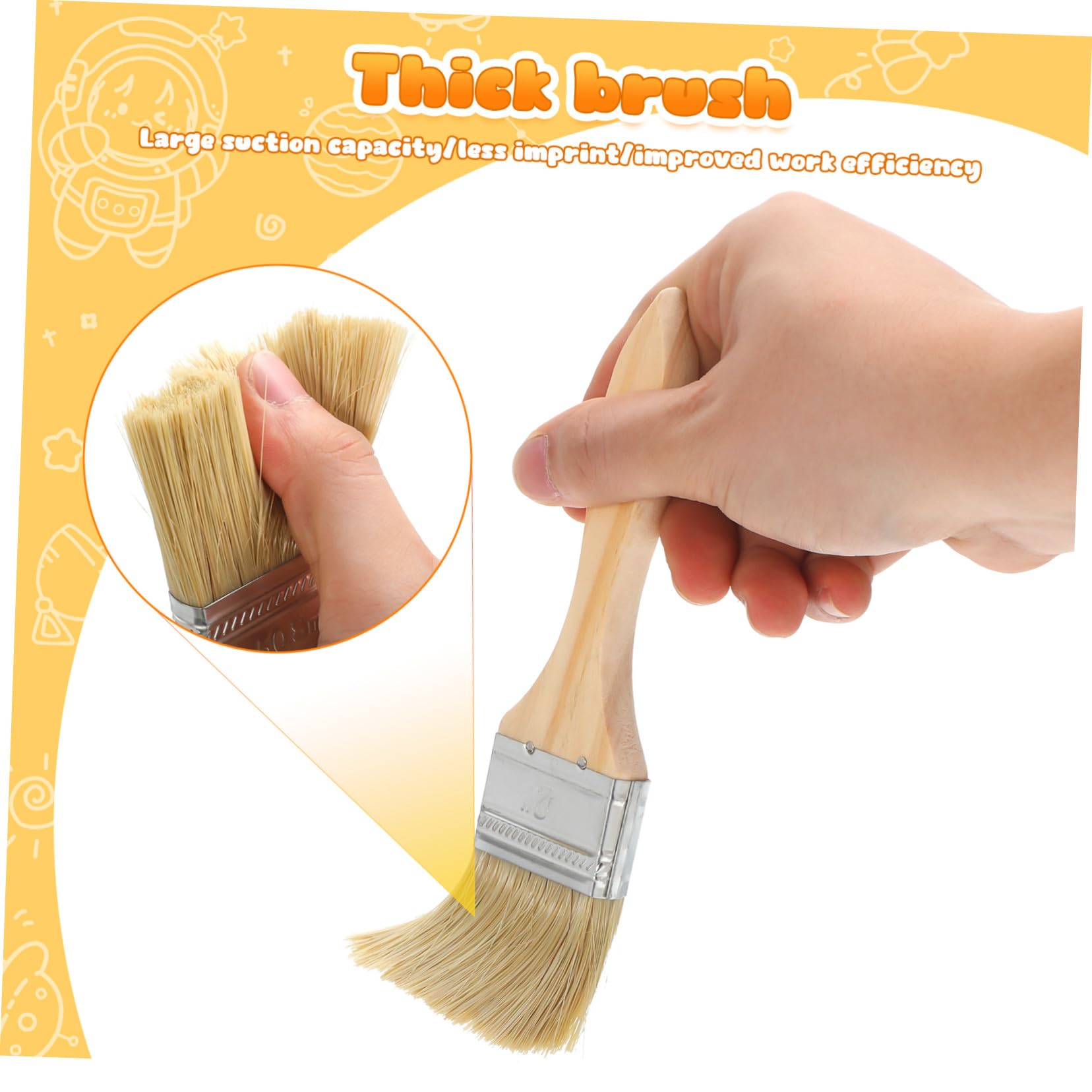 30 Stück Pinselset mit Kurzem Holzstiel Professionelle Flachpinsel für Präzises Streichen Blending Filament und Holz für Renovierung und Heimwerkerprojekte
