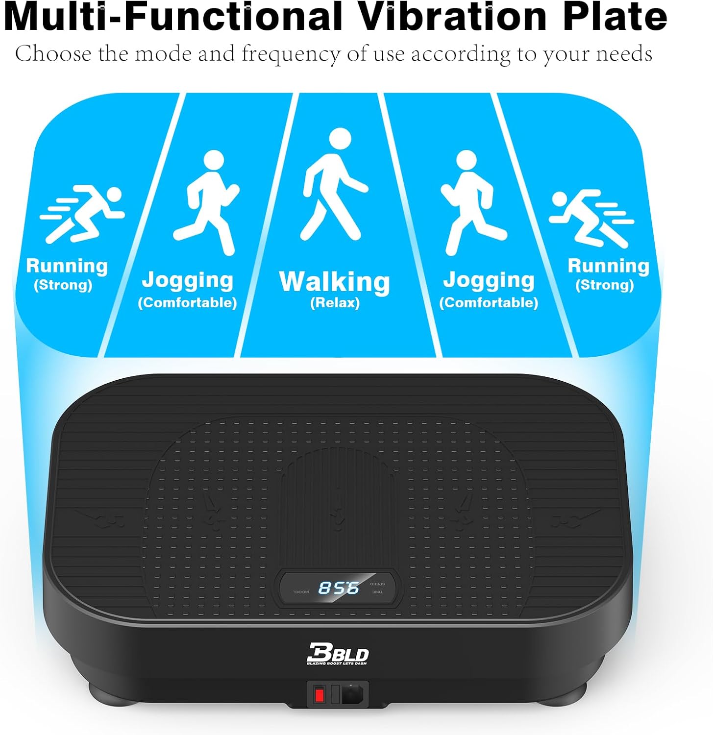 Vibration Plate Exercise Machine, 330Lbs Capacity, 200 Adjus...