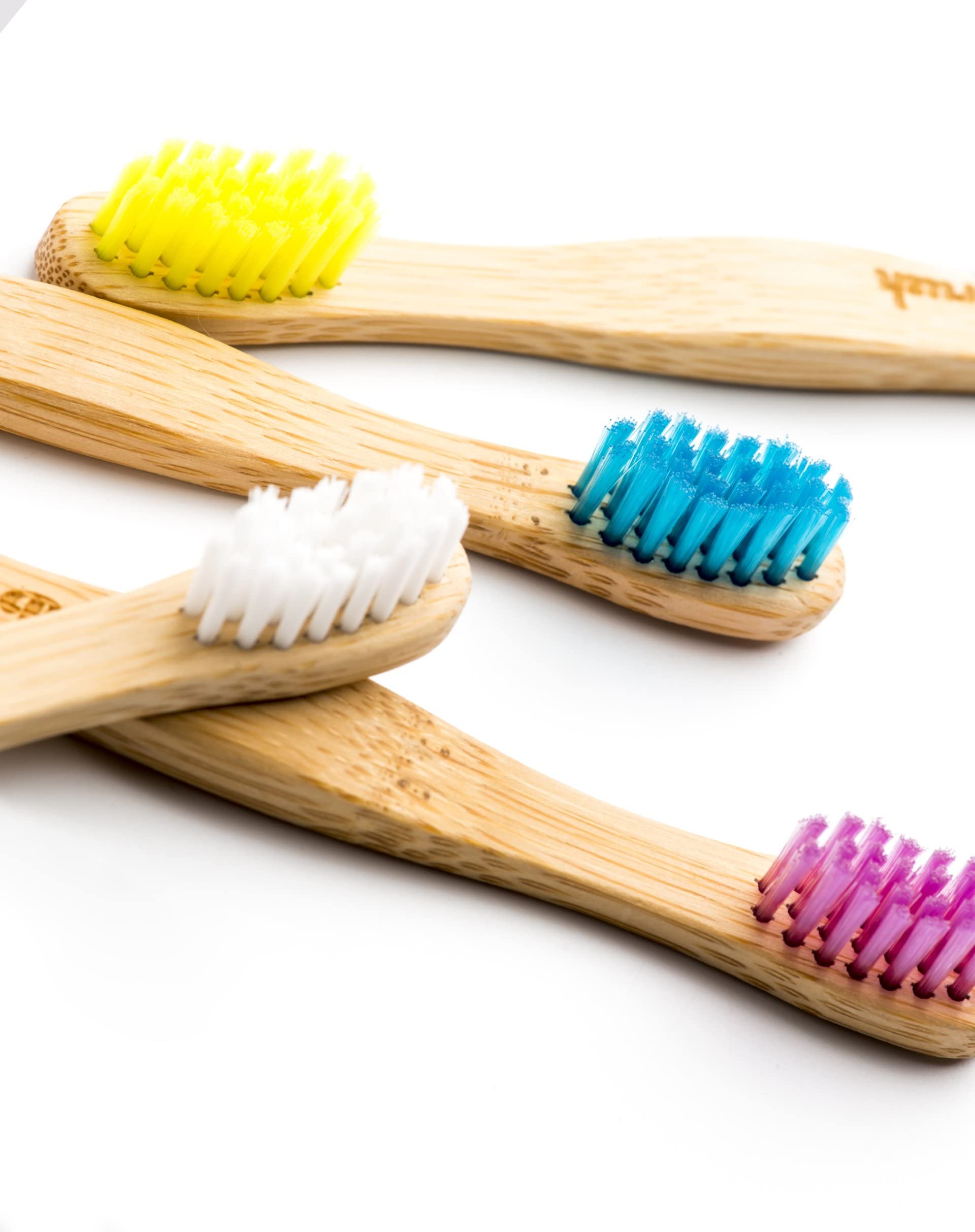 2x Humble Bamboo Kids Toothbrush Ultra Soft BLUE & WHITE Bristles NEW FREE P&P