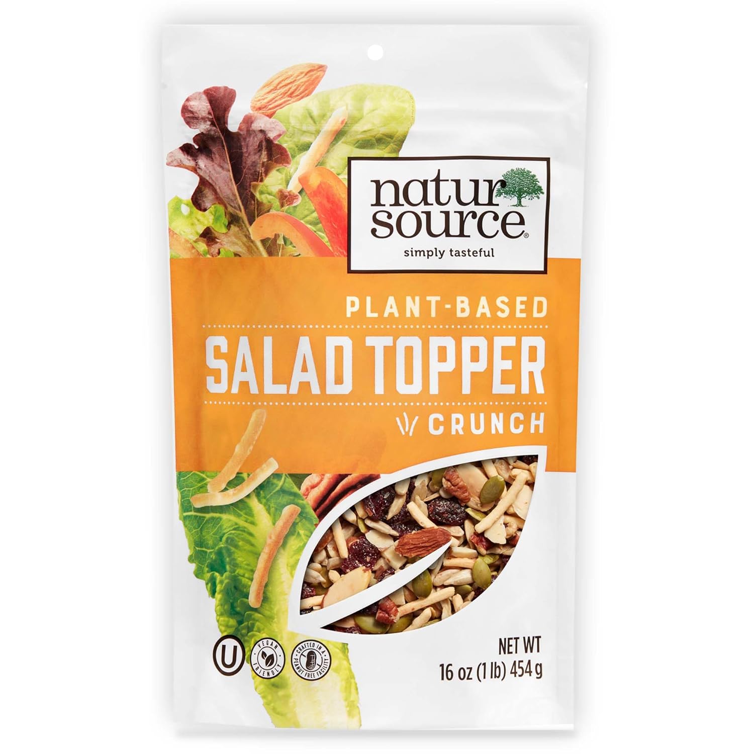 naturSource Salad Topper Crunch - Salad Toppings, Salad Mix, Salad Toppers Seeds and Cranberries, Crunchy, Mixed Seeds for Salad, Oatmeal or Yogurt, Natural, Gluten Free - 16 Oz (1 Lb) (Pack of 3)