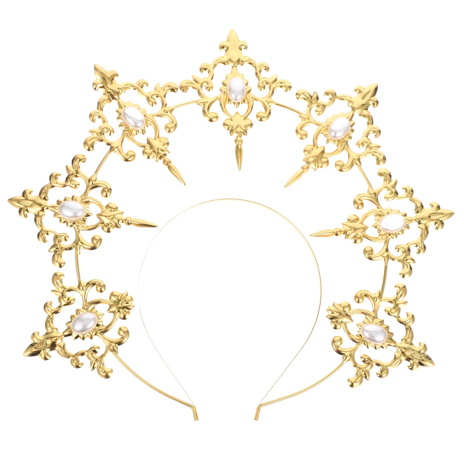 Halo Crown Headpiece Festival Crown Bachelorette Bridesmaid Bride Wedding Golden Celestial Halo Crown Desert Goddess Bridal Wedding  main image 2