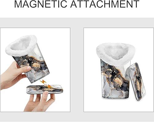 Miniatura 22 de Fintie Soporte para anteojos forrado de felpa con base magnética, estuche de cuero vegano prémium para lentes