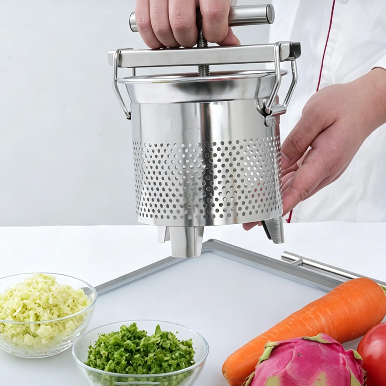Estrattore di Miele E Cera D'api, Pressa Manuale in Acciaio Inox da 1,8 Litri, per Verdure, Yogurt E Separazione di Grassi, Cera D'api, Vino di Frutta