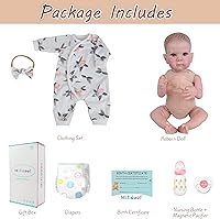Vista 5 de Milidool Muñecas de bebé recién nacidas realistas de 20 pulgadas con cuerpo posable, muñecas de bebé de la vida real con accesorios para niñas