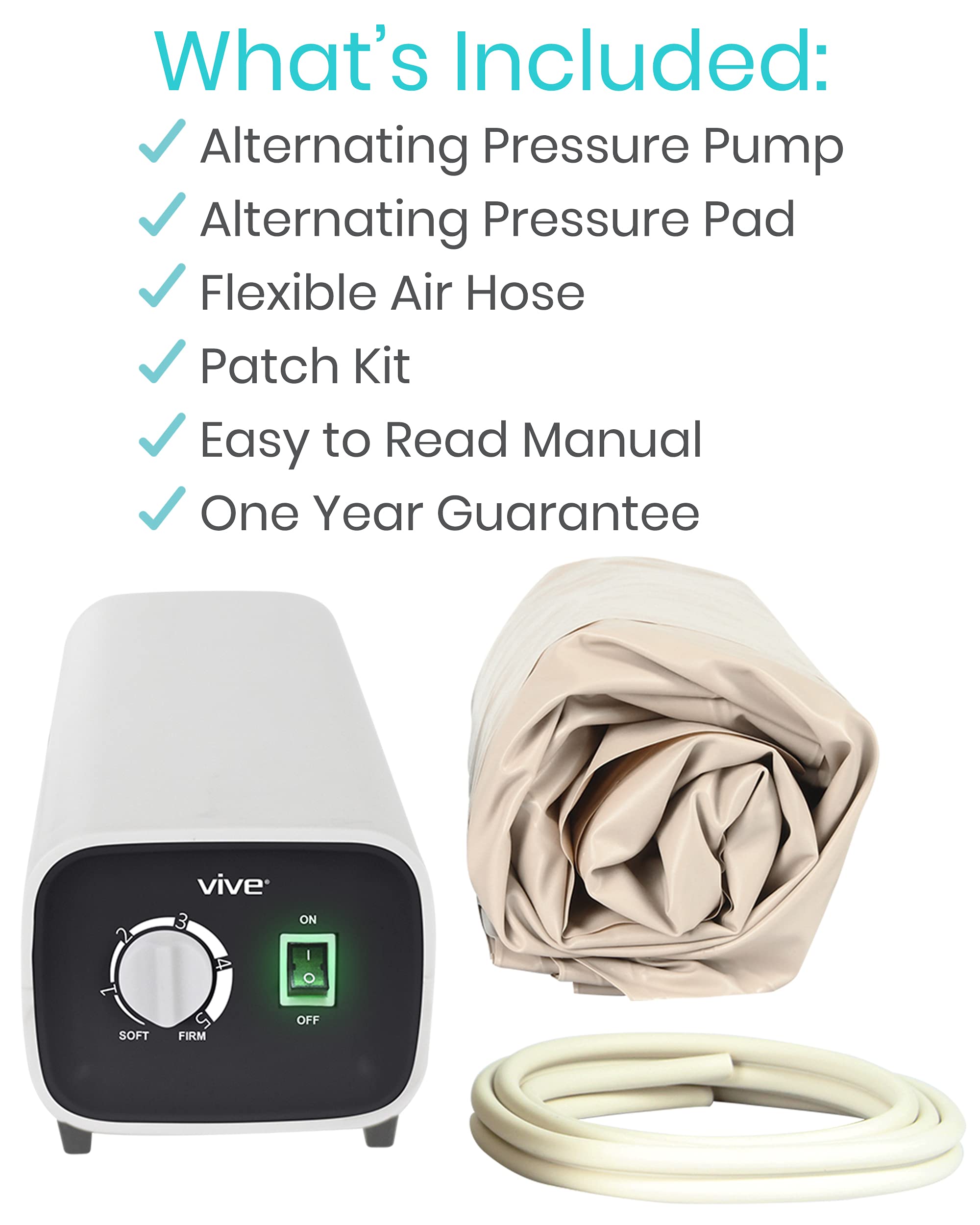 Vive Alternating Pressure Mattress Includes Electric Pump System and