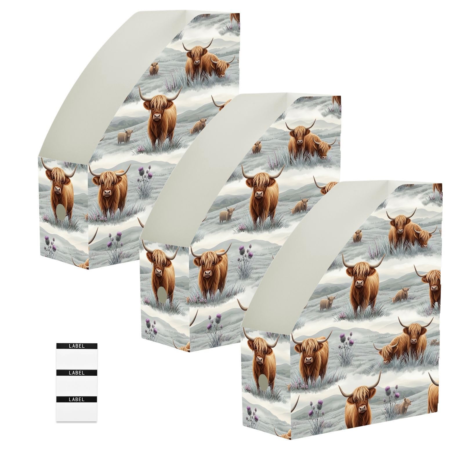 Classic Highland Cow File Organizer con apertura superiore