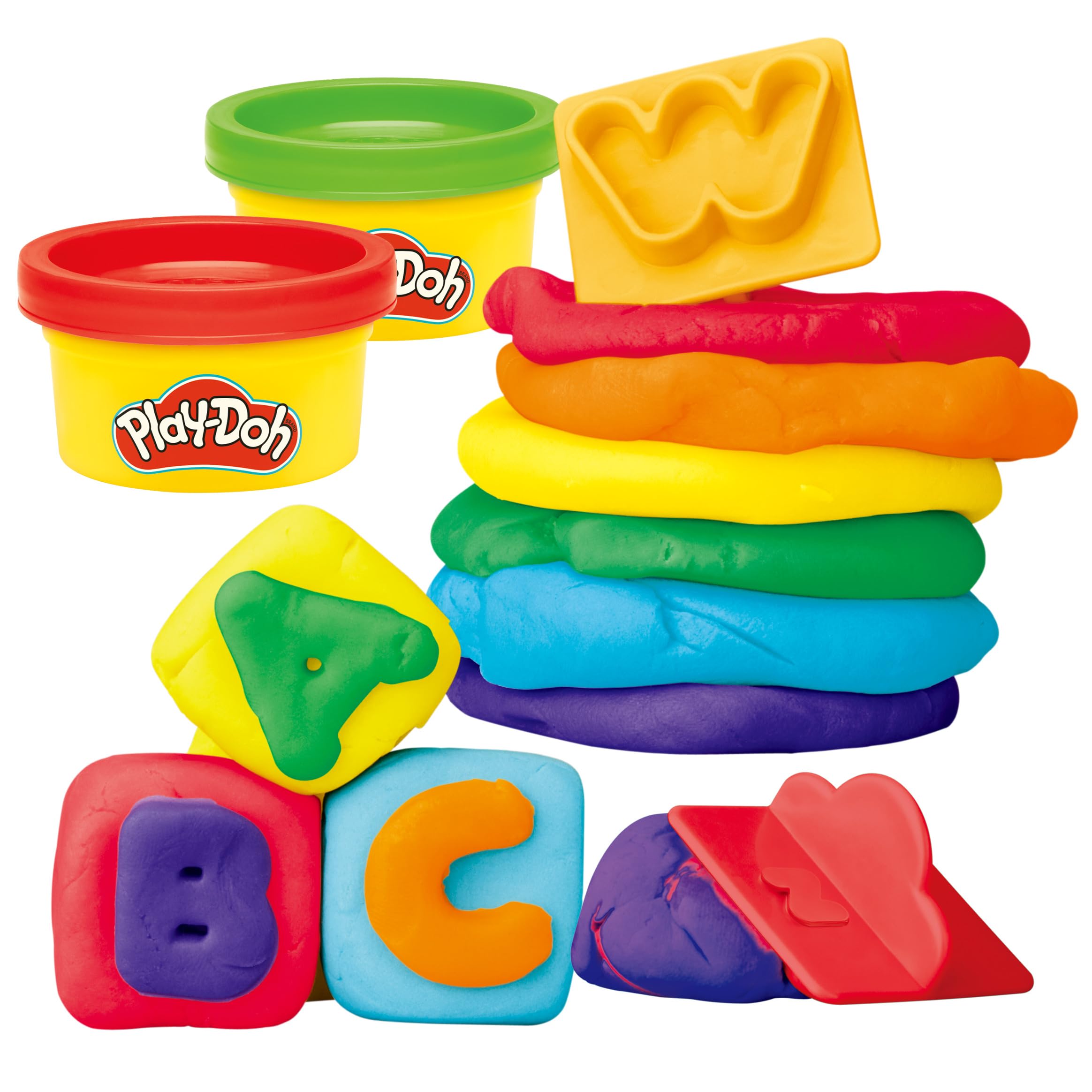 Play-Doh Fundamentals Letter Stamper Set con 6 colores no tóxicos