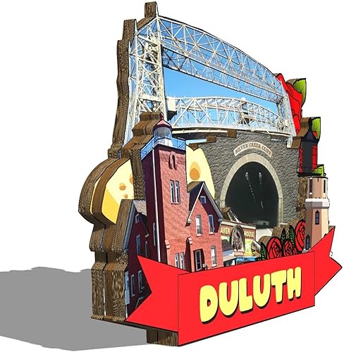 Miniatura 2 de Duluth - Imán de madera para nevera, diseño 3D, diseño de Minnesota USA, recuerdos coleccionables, decoración hecha a mano, 2