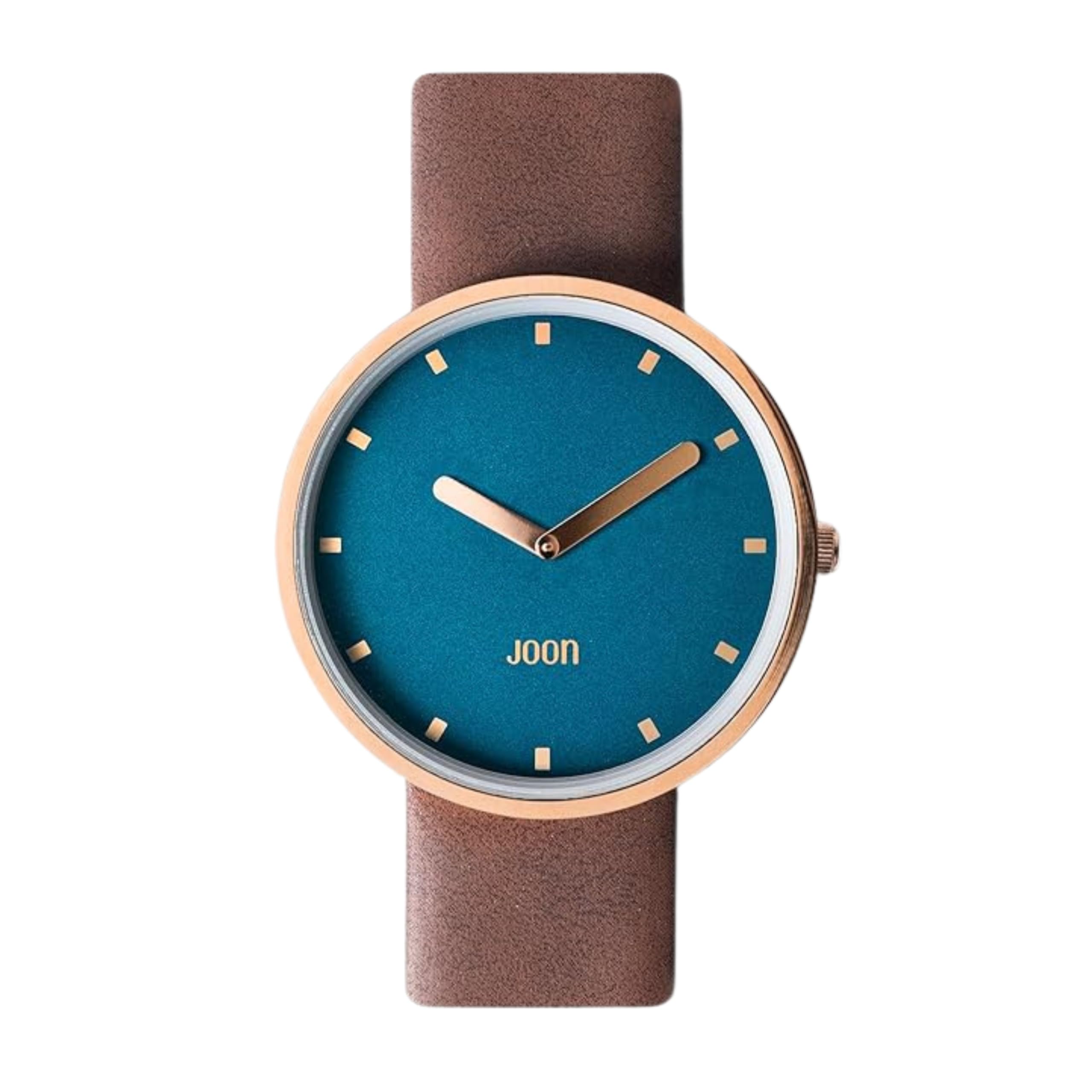 JOON Wrist Watch Socialite - Rose Gold Bezel with Deep Teal Dial and Coffee Brown, Vegan Leather Strap, Japanese Quartz Movement, Unisex Urban Watch (B0D4543MZY) Amazon Price History, Amazon Price Tracker