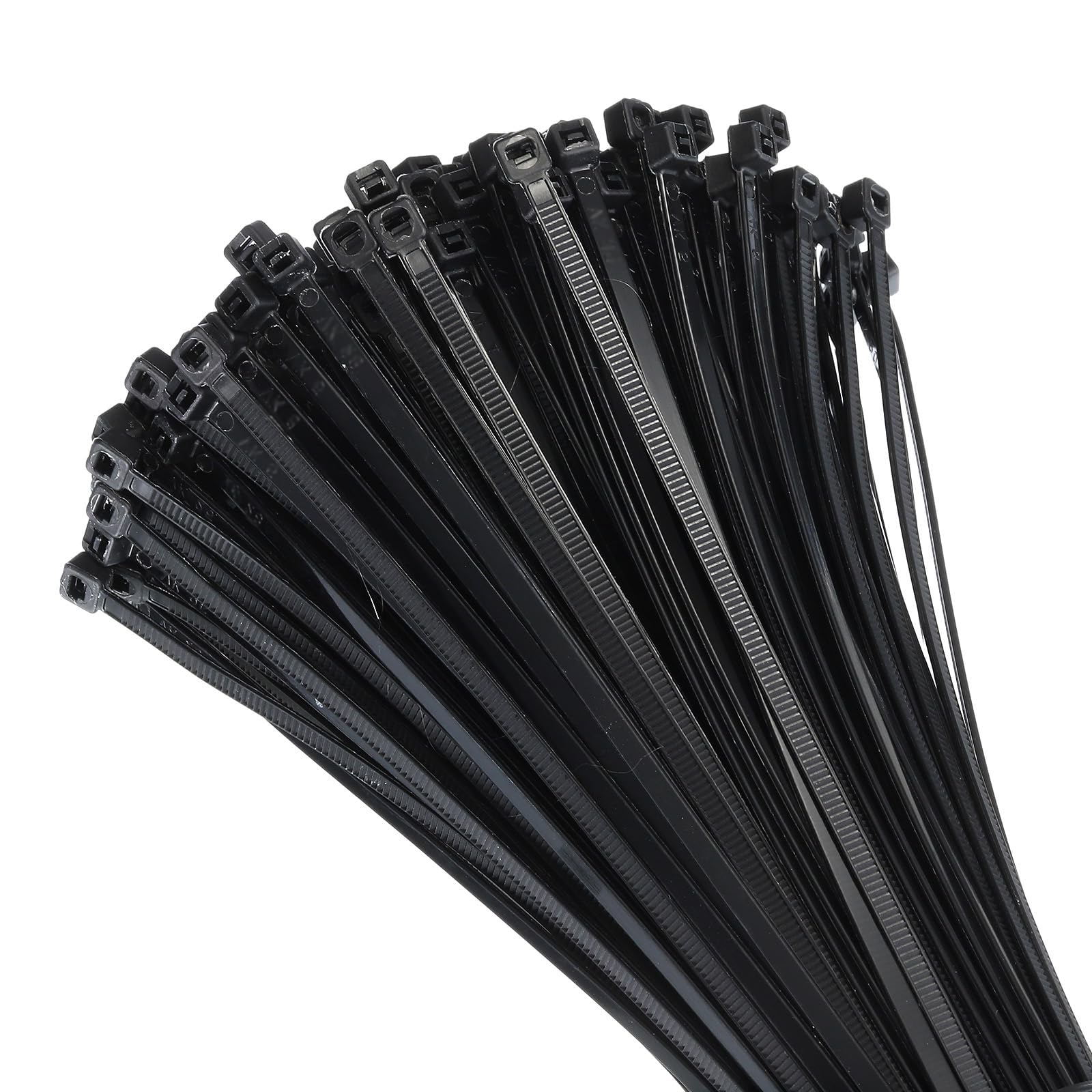 Unifizz 200PCS Cable Zip Ties 450mm x 3.6mm Balck – Self-Locking Nylon Cable Ties Wraps for Cord Management, Indoor and Outdoor — image 1