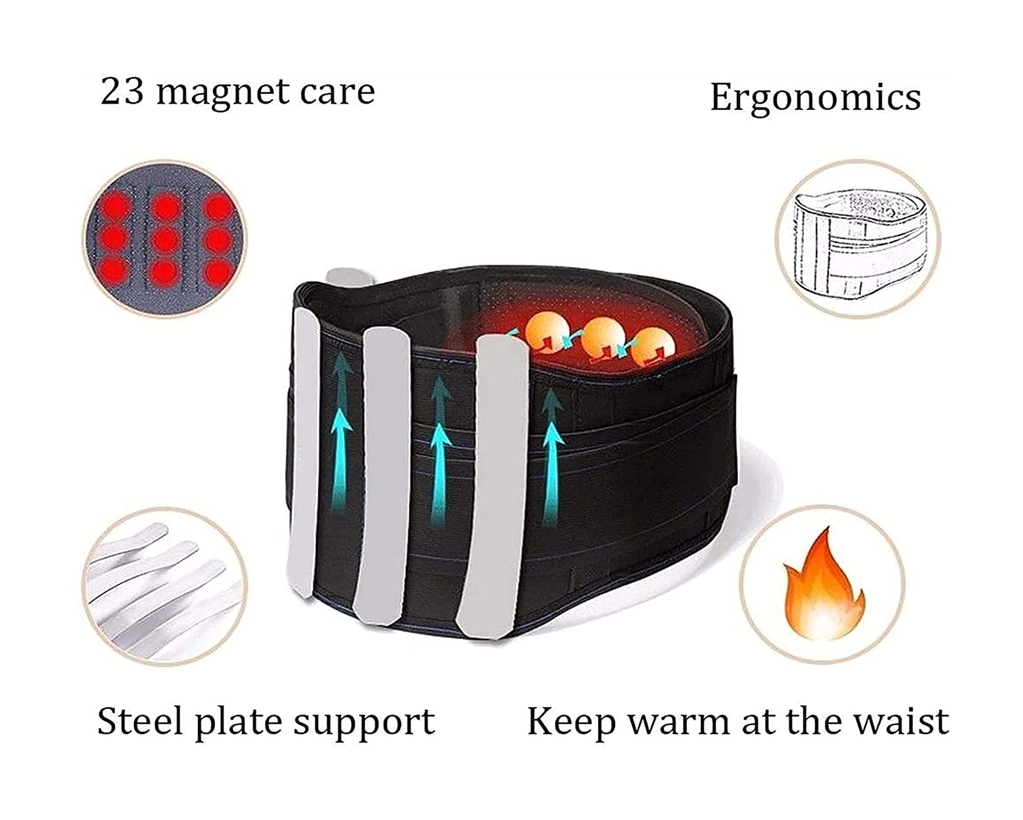 Calentamiento automático Brace para la parte inferior de la espalda Imán Alivio del dolor Compresión Correas de tracción Soporte lumbar Ciática Estenosis espinal Escoliosis o hernia de disco ( )