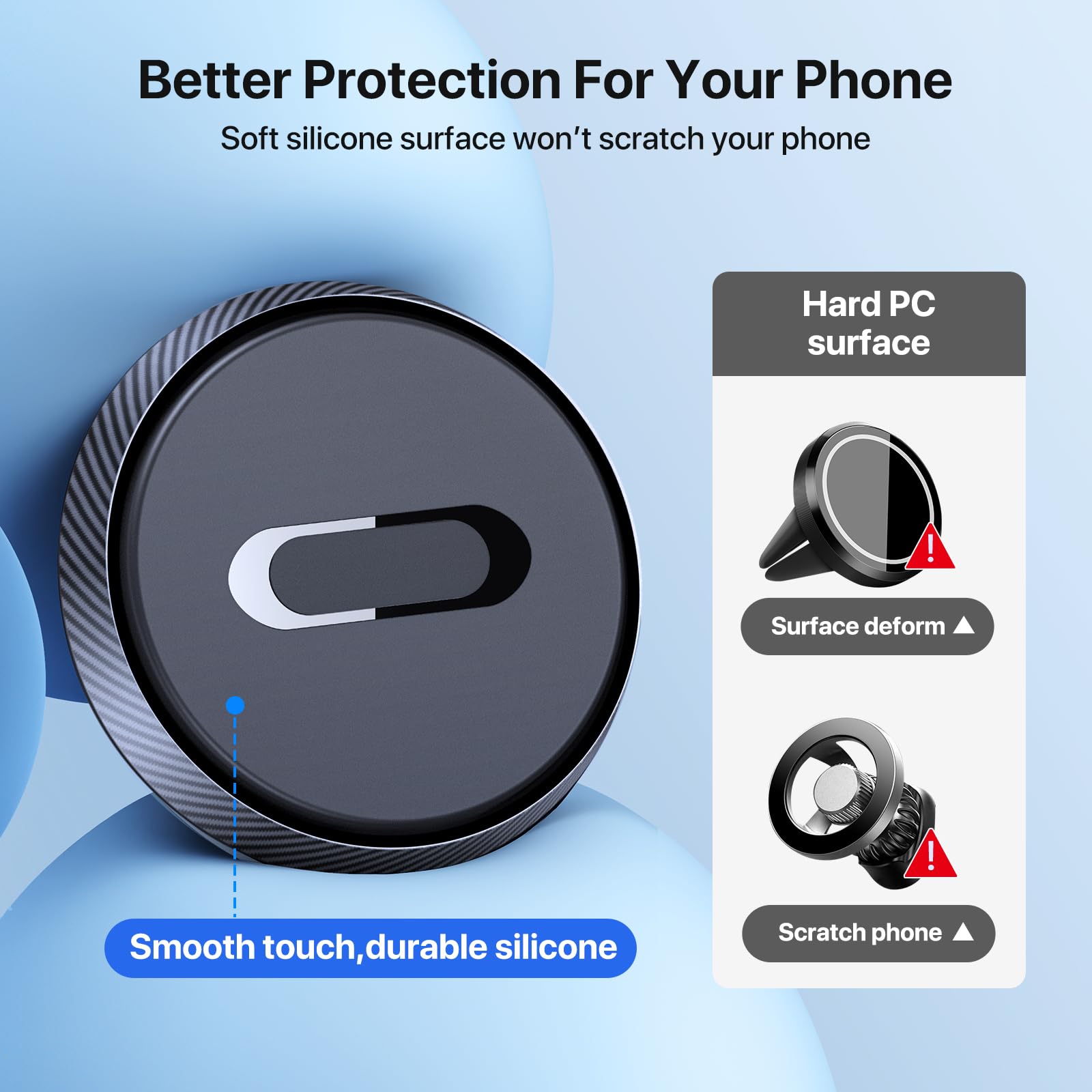 Miracase Soporte Magnético para Teléfono de Coche, Sin Bloqueo de Ventilación, Universal Manos Libres, Imanes Fuertes, Clip para iPhone y Todos