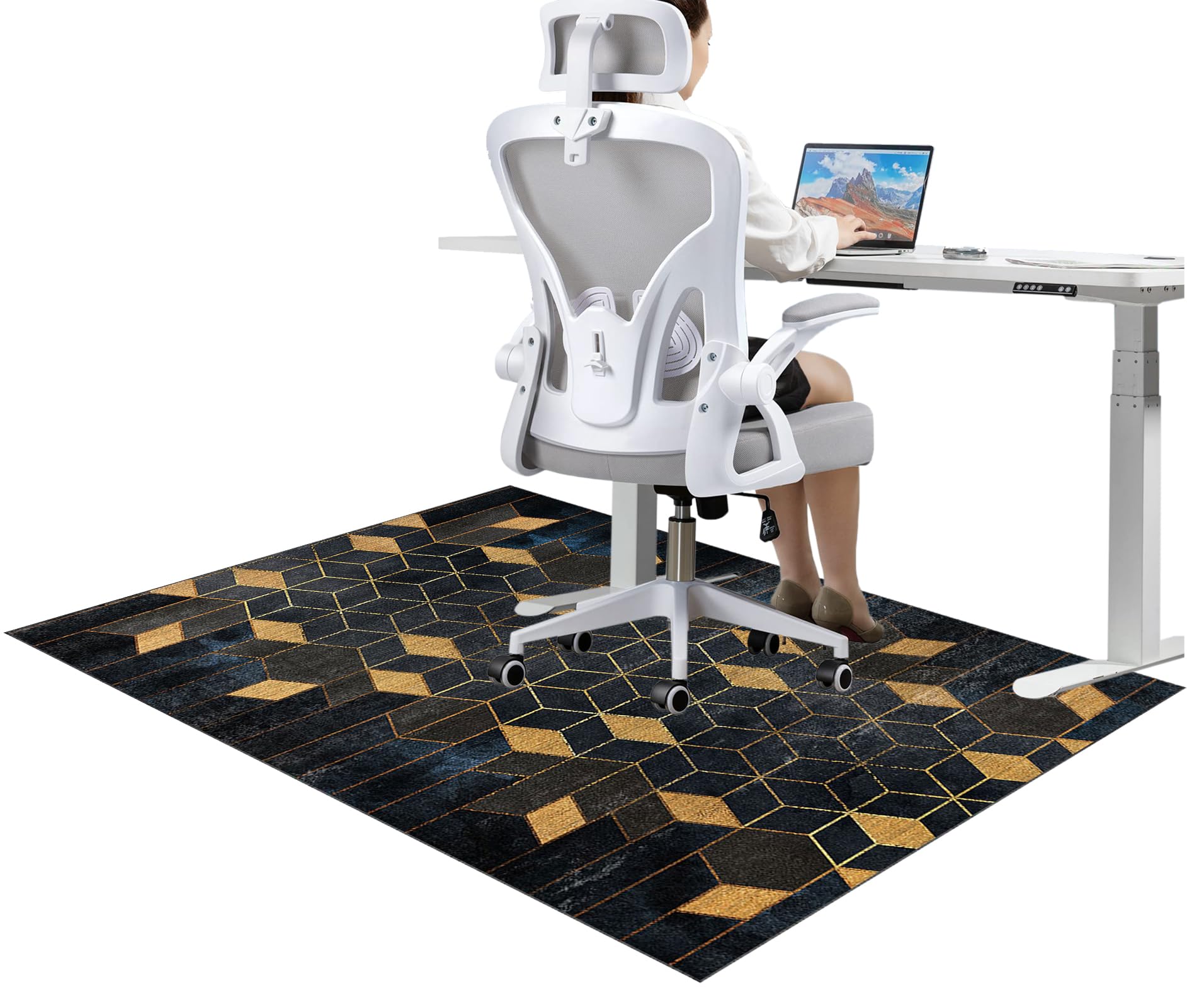 Schutzmatte und Schreibtischstuhl Unterlage, Gaming Stuhl Unterlage Bodenschutzmatte für Hartböden, Bürostuhl Unterlage, Gamer Teppich, Bürostuhl Matte für harte böden parkett rollstühle 120 x 140 cm
