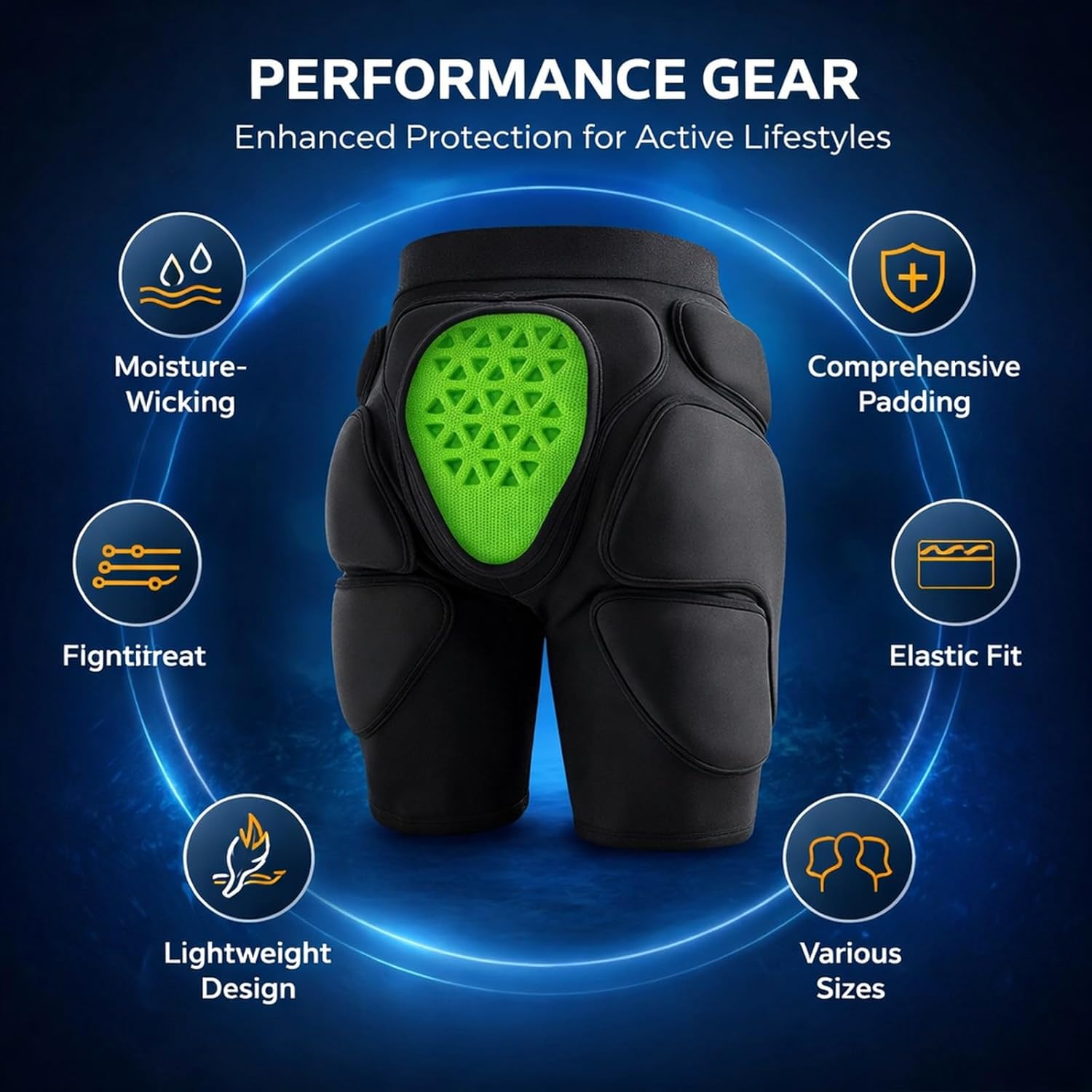 Padded Skating Shorts with 3D Protection, EVA Impact Padding, Breathable Lycra Fabric for Women and Men - High - Impact Safety, Adjustable Fit, Ideal for Hockey Skate Protection