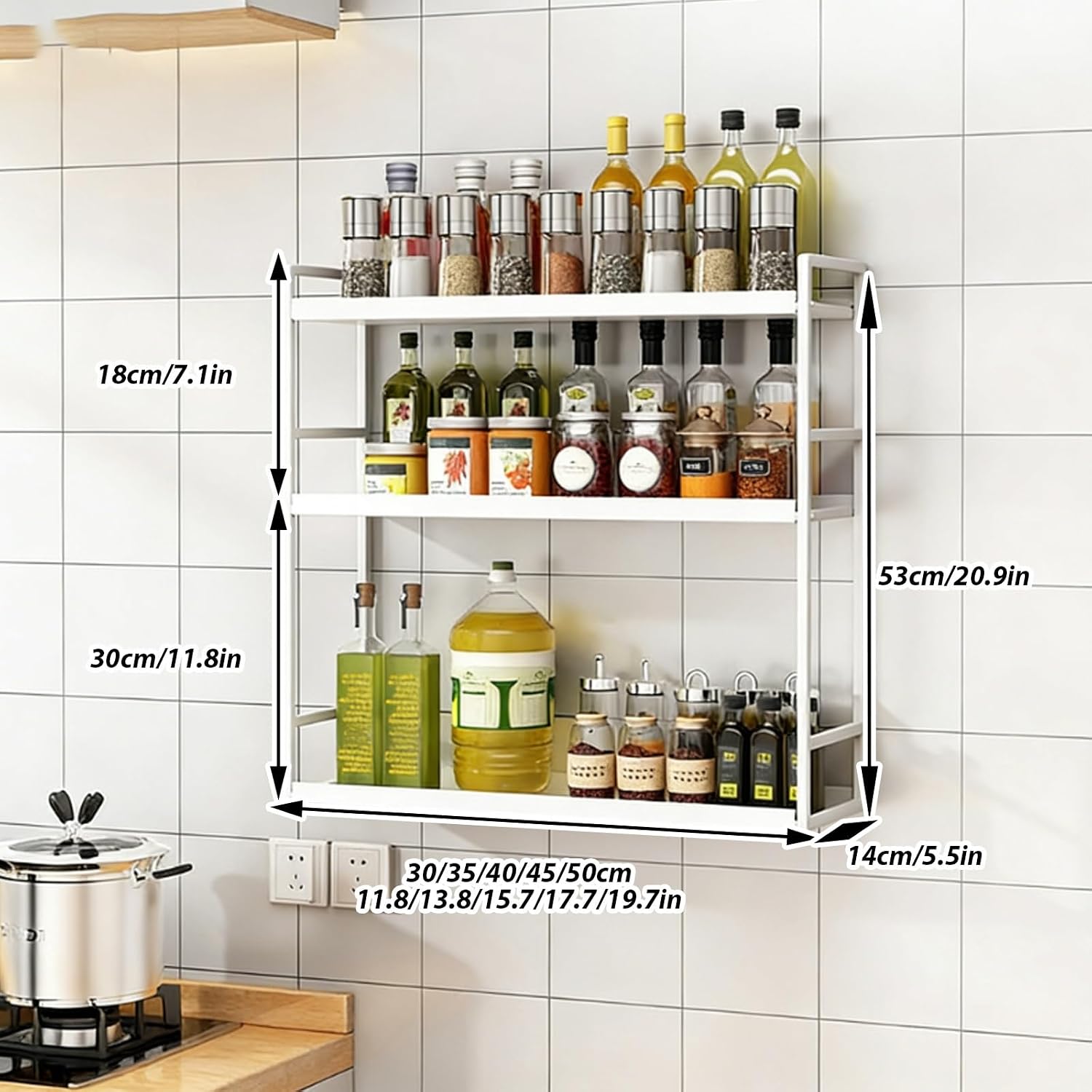 Wall Cabinet, Kitchen Wall Cabinets Storage with Doors and Shelves, Wall Mount Cabinets for Kitchen Storage Organizer, Kitchen Cabinets Wall Mounted Hanging, Wall Storage Cabinets with Doors,A-30*53/