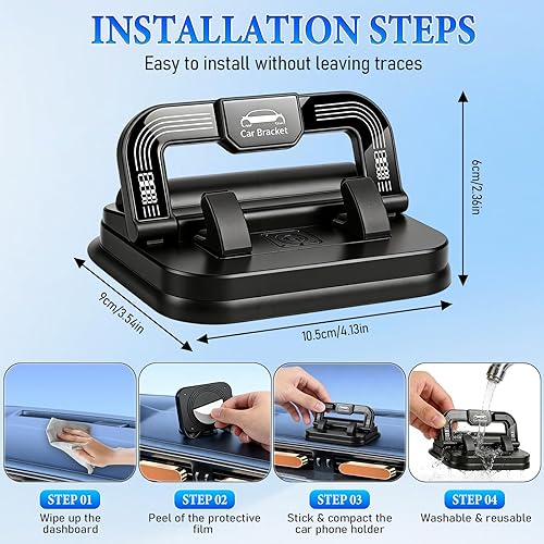 Miniatura 5 de Soporte de teléfono para automóvil con rotación de 360 grados, soporte de tablero de navegación para automóvil, ángulo de ajuste de pantalla