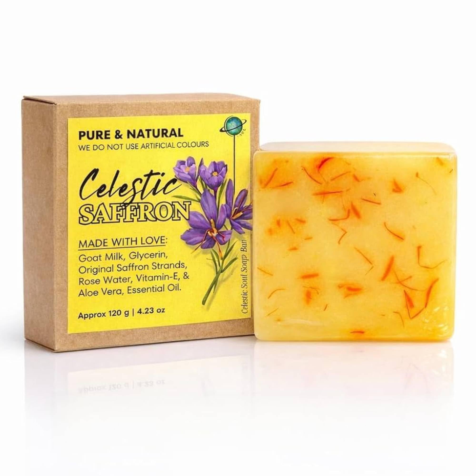Saffron Goat Milk Soap 120g | Handmade Natural Soap Bar with Aloe Vera, Rose Water & Vitamin E | Moisturizing Bath Soap for Daily Use | Paraben & SLS Free-image-30