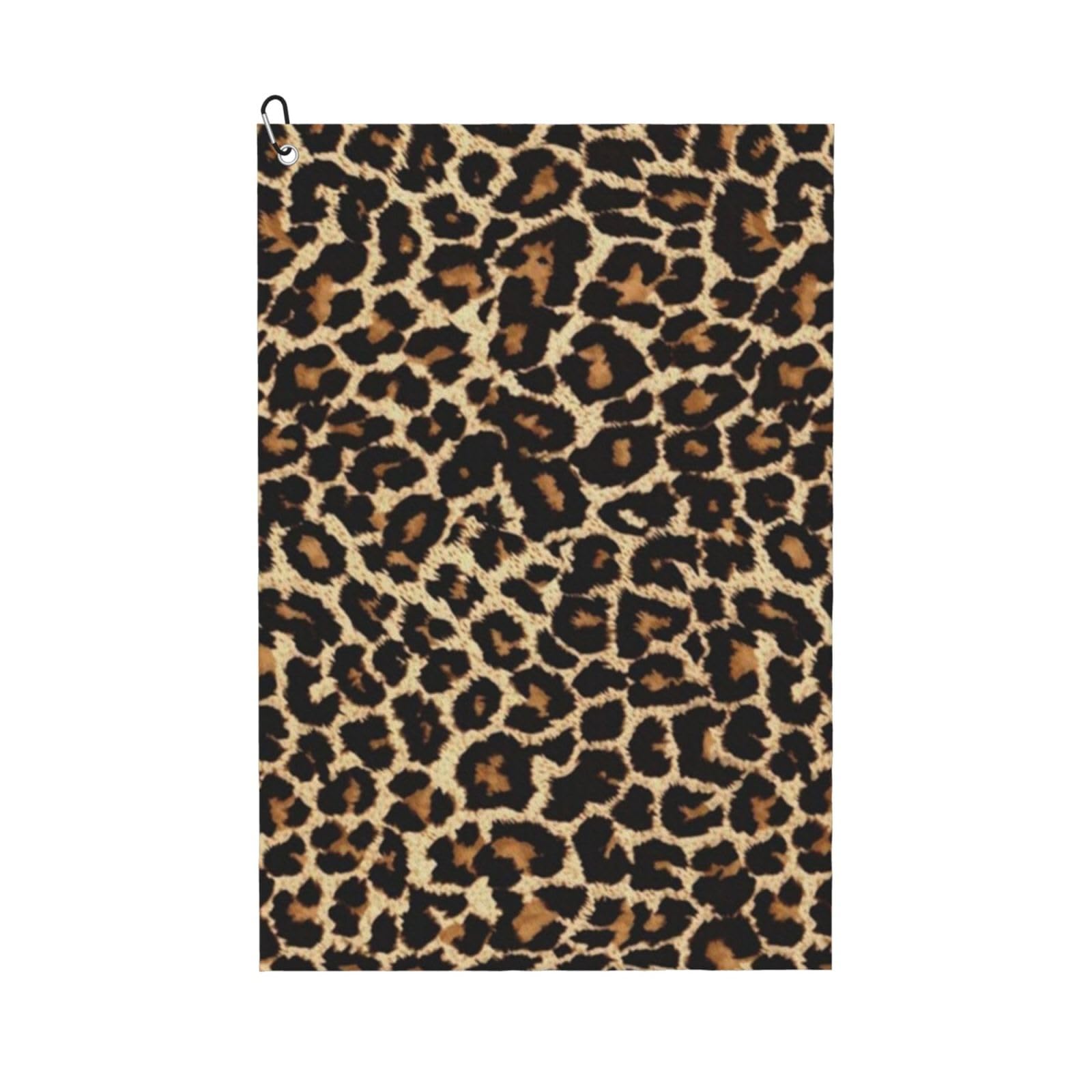 Hnnkloy Leopard Design, 16x24 in Portable Waffle Golf Towels with Carabiner Clip for Golf Bag