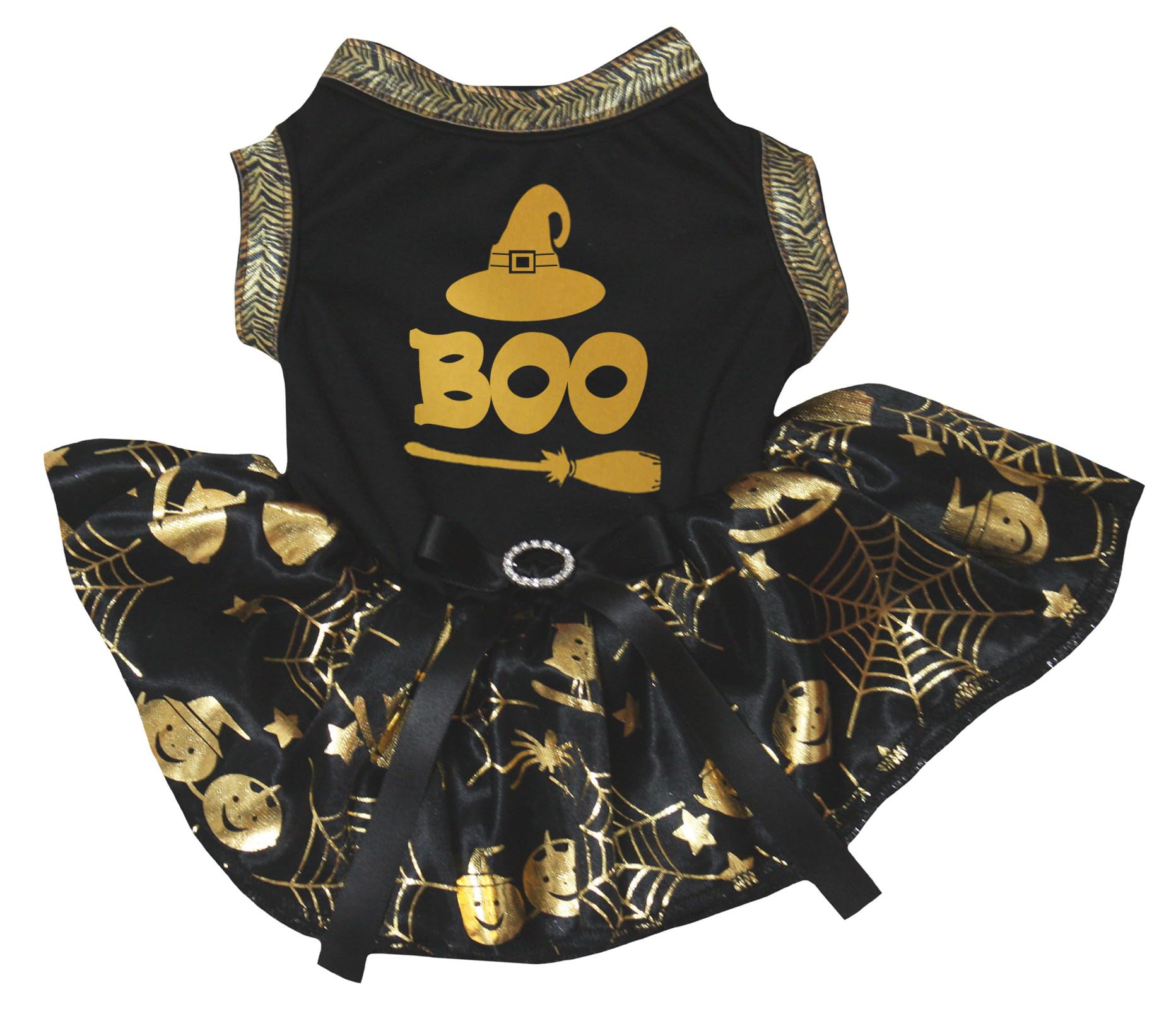 Robe pour chien pour fêter Halloween en famille avec le motif Witch Boo XXL
