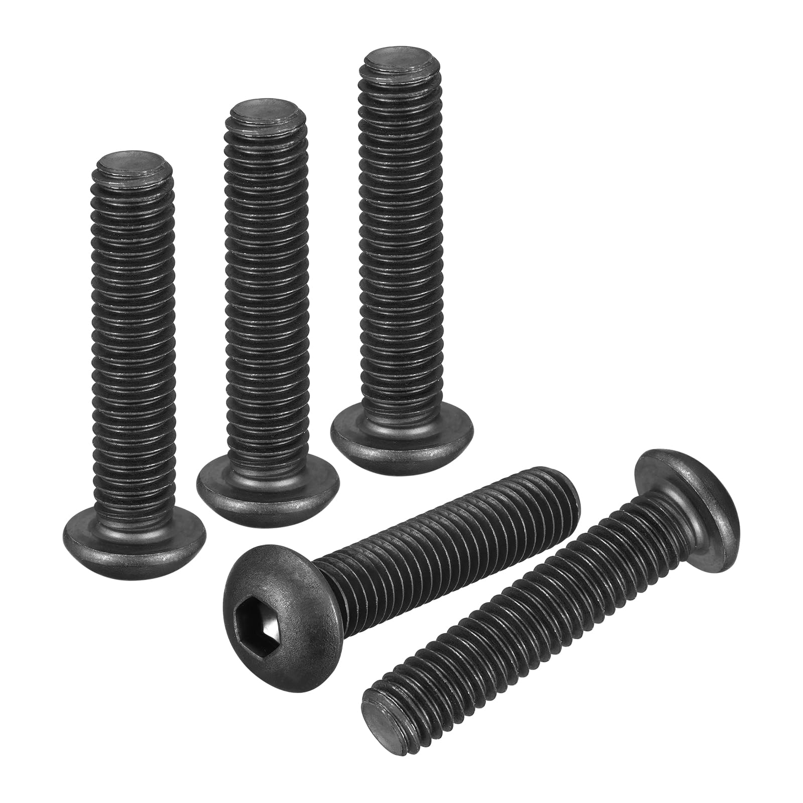 DTGN 3/8"-16x1-3/4" Button Head Socket Cap Screw 10Pcs 304 SS Black Oxide