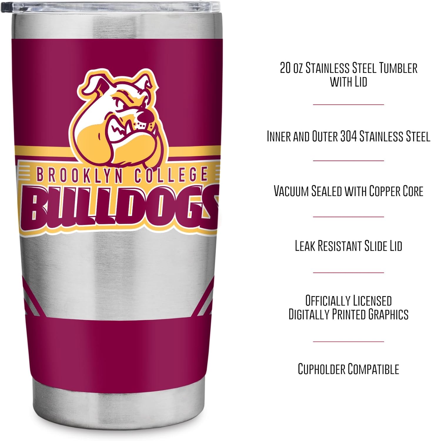 Rico Industries NCAA Elizabeth City State Vikings Standard 20oz Stainless Steel Tumbler with Lid - Great For Coffee, Tea, Water or Cocktails - Image 7