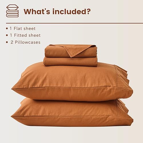 Miniatura 6 de Bedlifes Juego de sábanas 100 % lino francés de 18 a 24 pulgadas, bolsillo extra profundo, 4 piezas, transpirables y absorben la humedad, suaves y