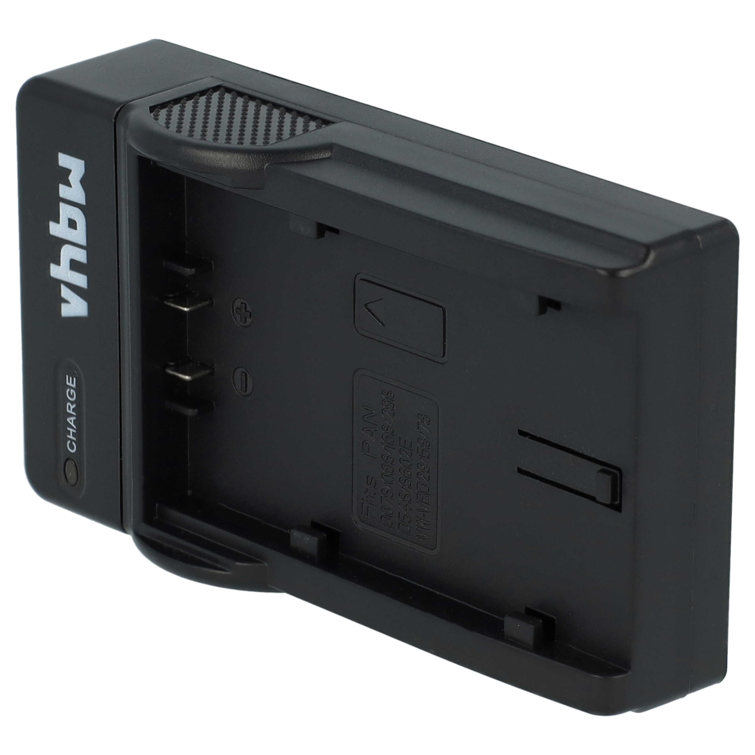 vhbw caricatore Micro-USB compatibile con Panasonic CGR-D53A, CGR-D53, CGR-D320, CGR-D28A/1B per camera + cavo Micro-USB + LED