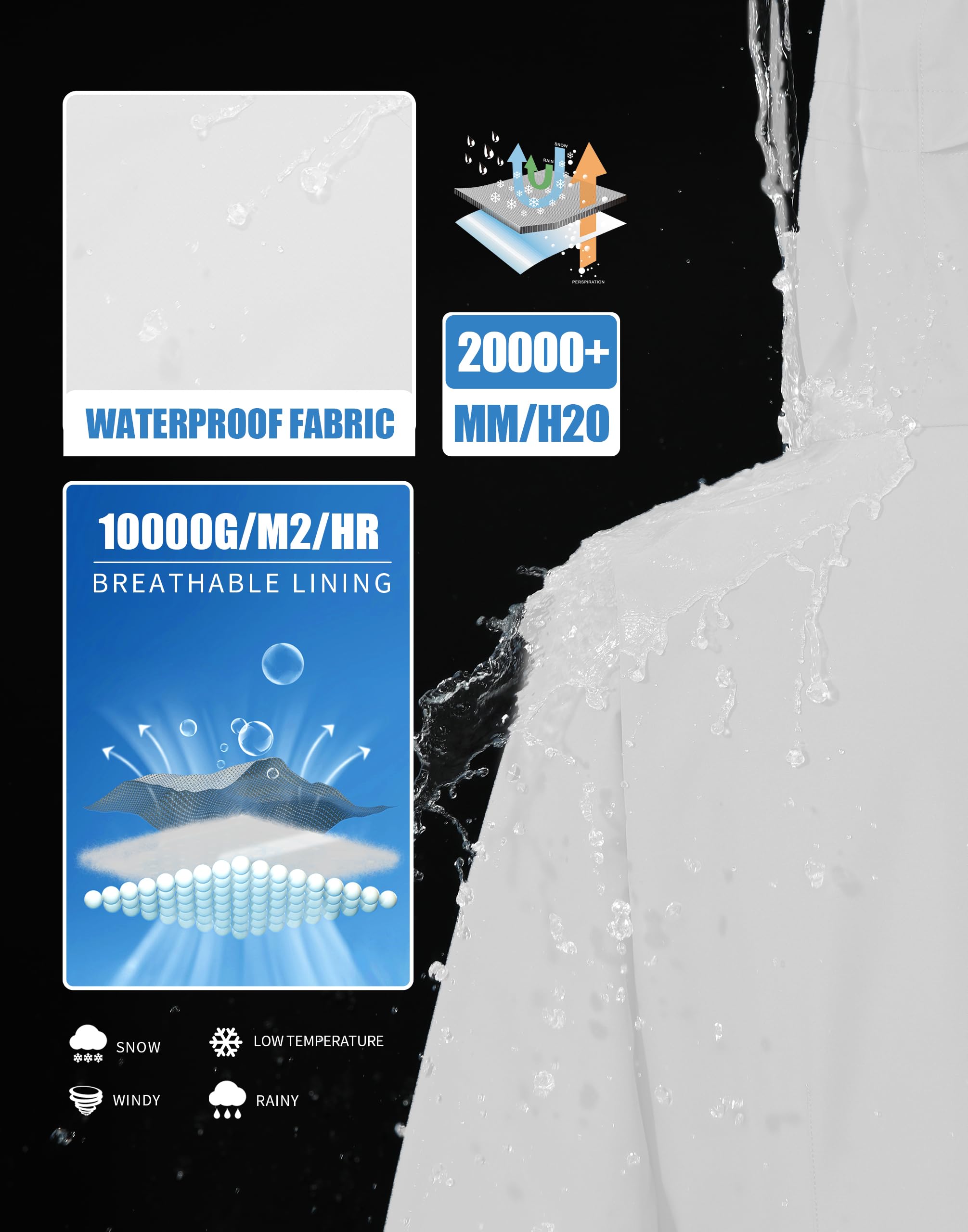 Pioneer Camp Giacca da sci da donna, impermeabile, antivento, calda, invernale, per sci, snowboard, escursionismo