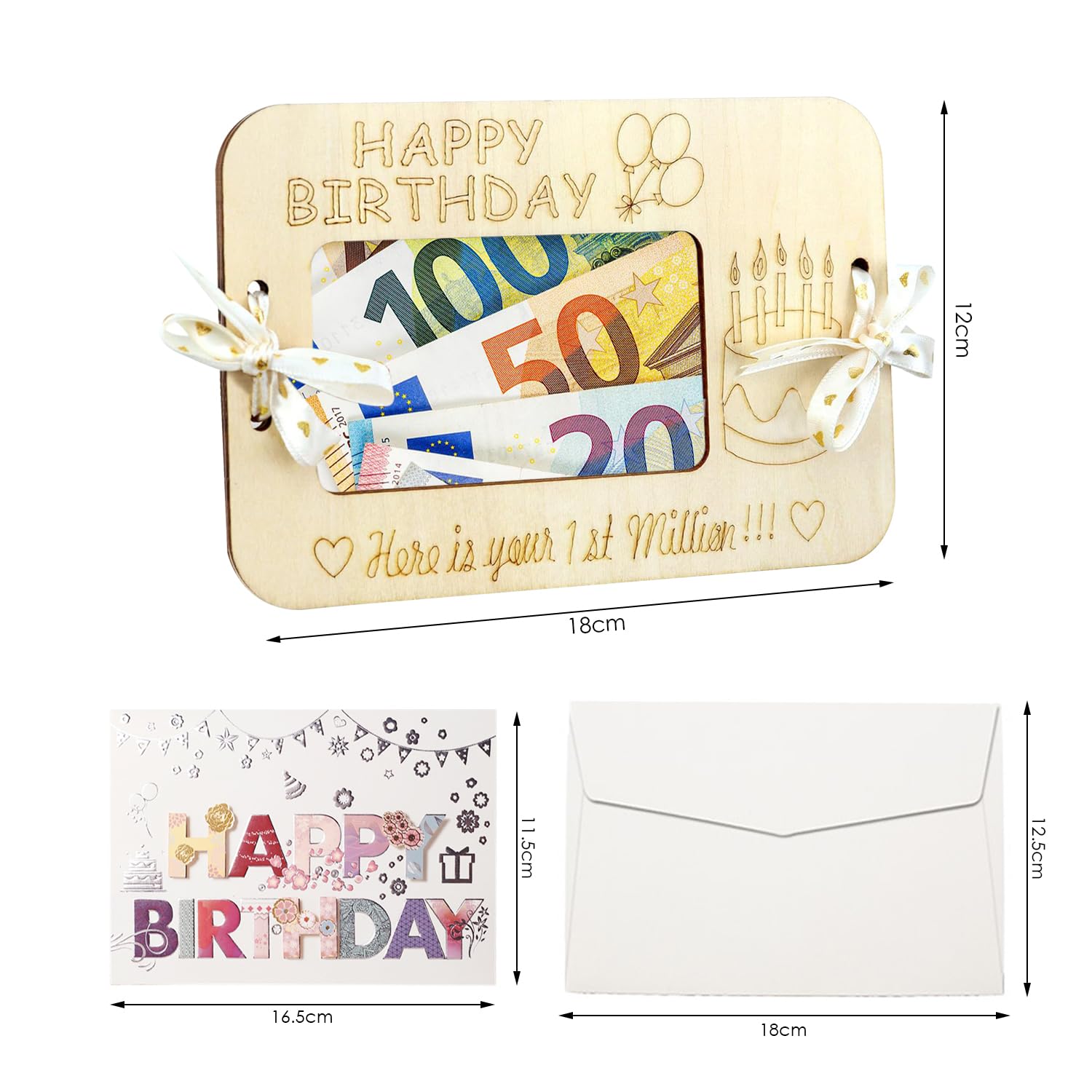 Cadeau De Mariage En Bois, Cadeau En Argent, Cadeau D'Anniversaire, Enveloppe Cadeau Dargent De Mariage, Carte De Vœux En Bois, Cadeau Amusant