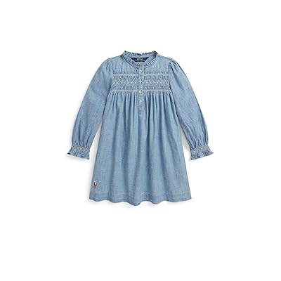 Polo Ralph Lauren Kids Smocked Indigo Chambray Dress (Toddler/Little Kid) Girl