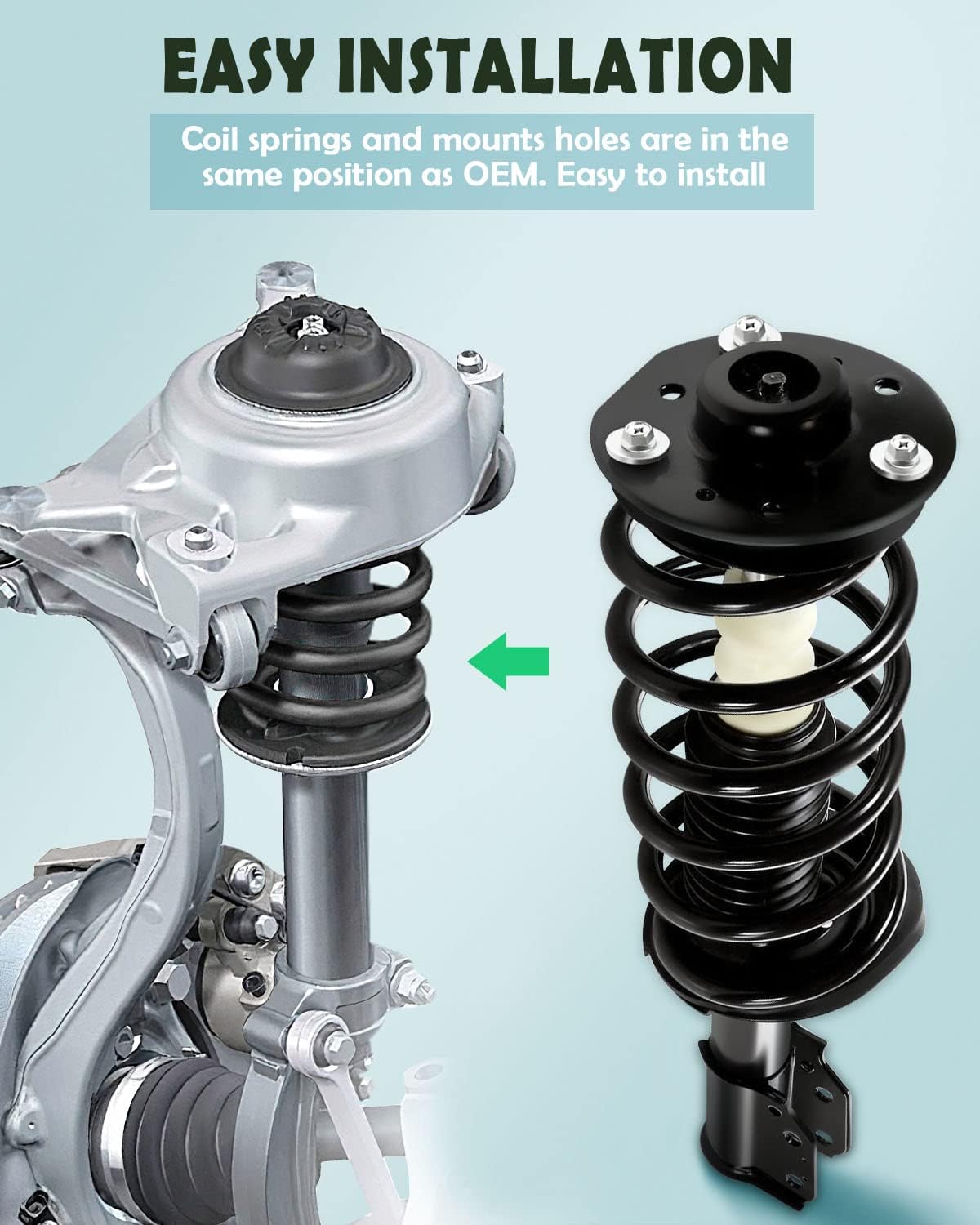 SCITOO Complete Struts Assembly Replacement Struts Shocks Fit for 2010-2017 for Chevrolet Equinox, 2010-2017 for GMC Terrain 272527 272526 911258 Struts (Front Rear Pair)