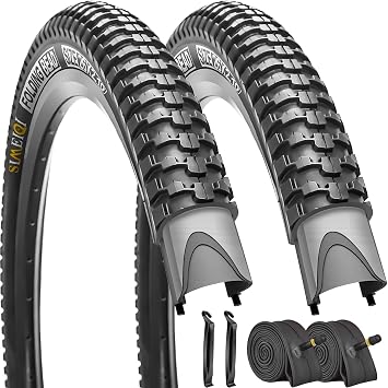 2 Pack 26x2.1 / 29x2.125 Bike Tires 3mm Anti-Puncture Layer with or Without 26x1.75/2,125 Inner Tubes for Mountain Trail City Bicycle Folading Replacement Tyres