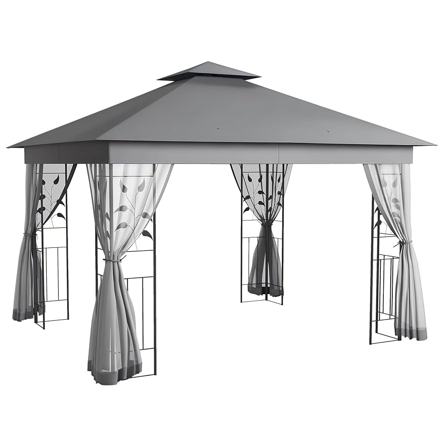 efnoo Amazon.com : Outsunny 10' x 11.5' Metal Patio Gazebo, Double