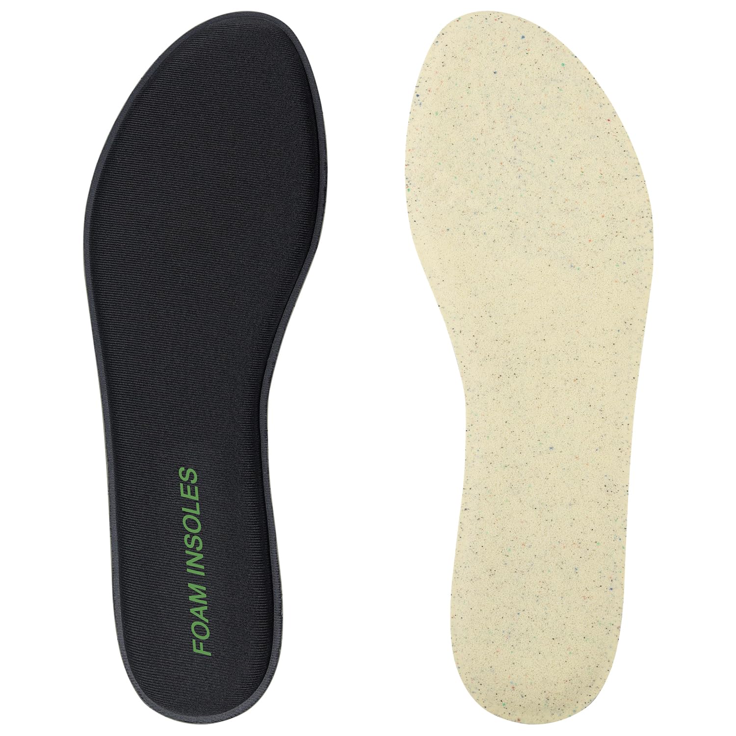 Endoto Memory Foam Insoles for Skechers Shoes, Upgraded Replacement Thick Inserts for Skecher Sneakers, Cushioned Inner Soles for Men & Women Comfort(Color:Upgrade-Black+Beige,Size:UK M11-U46-US M12)