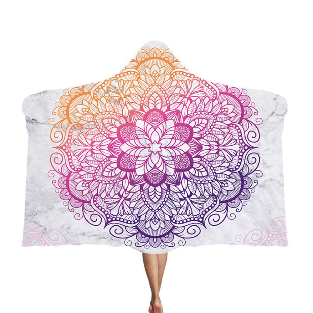 Couverture à capuchon mandala idée cadeau originale en peluche sherpa douce pour la famille