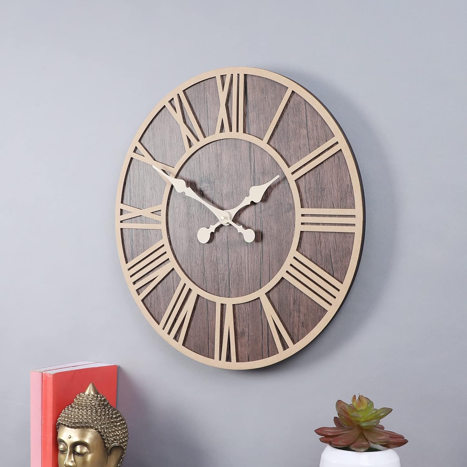 Wooden Mantel Clock - Stylish Rustic Look, Accurate Quartz Movement, for Any Occasion