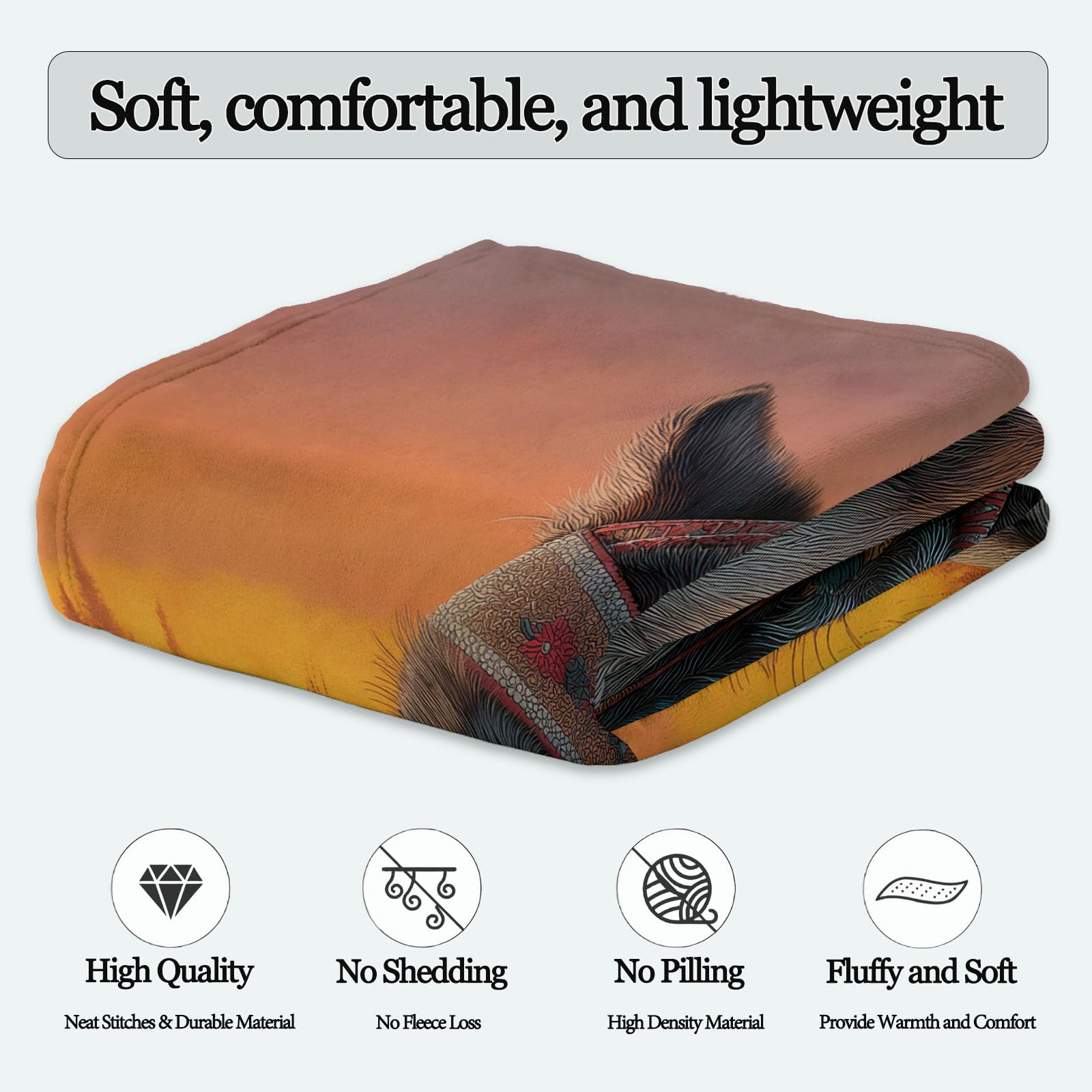 Manta mullida de 180 x 220 cm – Fantasía de acuarela suave manta reversible de franela para sofá, manta de forro polar con plumas de lobo, manta de forro polar extra cálida para camping oficina
