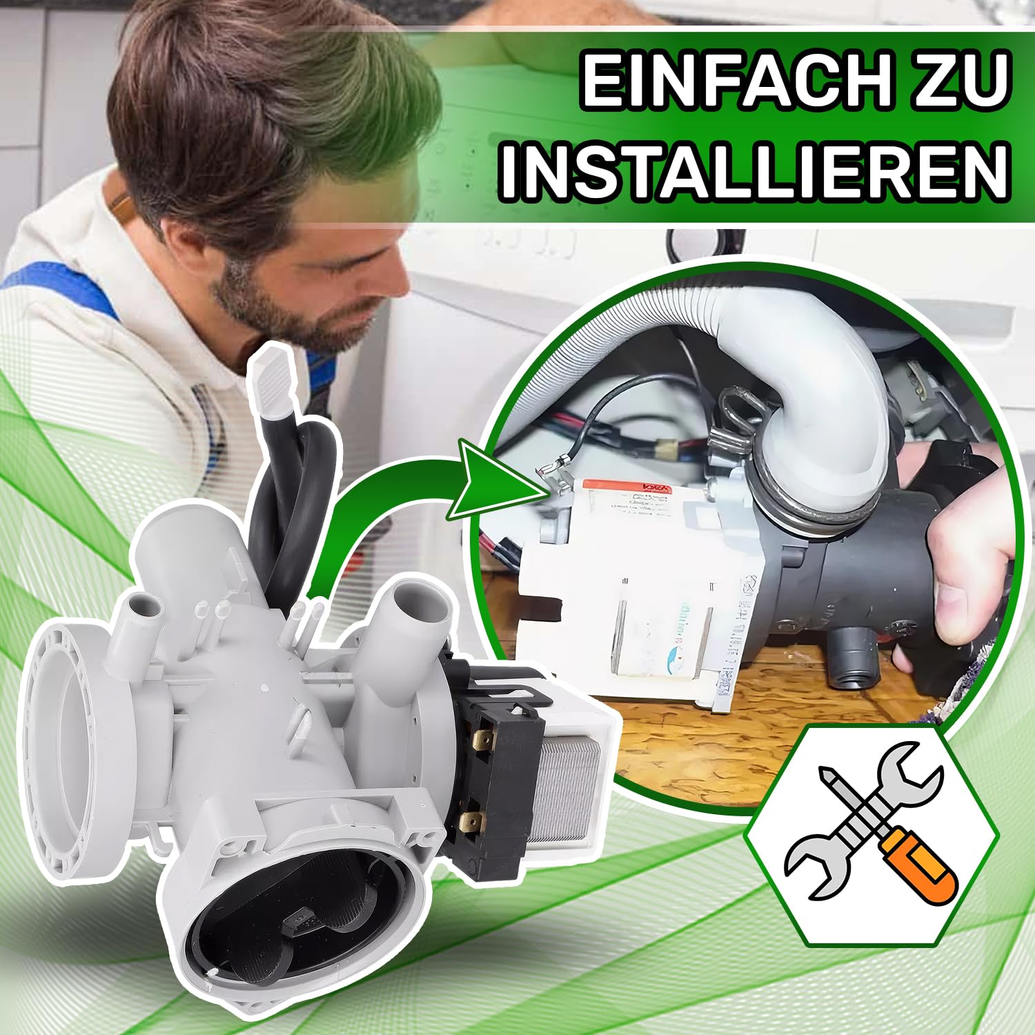 Ablaufpumpe LG 5859ER1002M Doppelpumpe Askoll Mit Pumpenkopf Sieb Waschmaschine