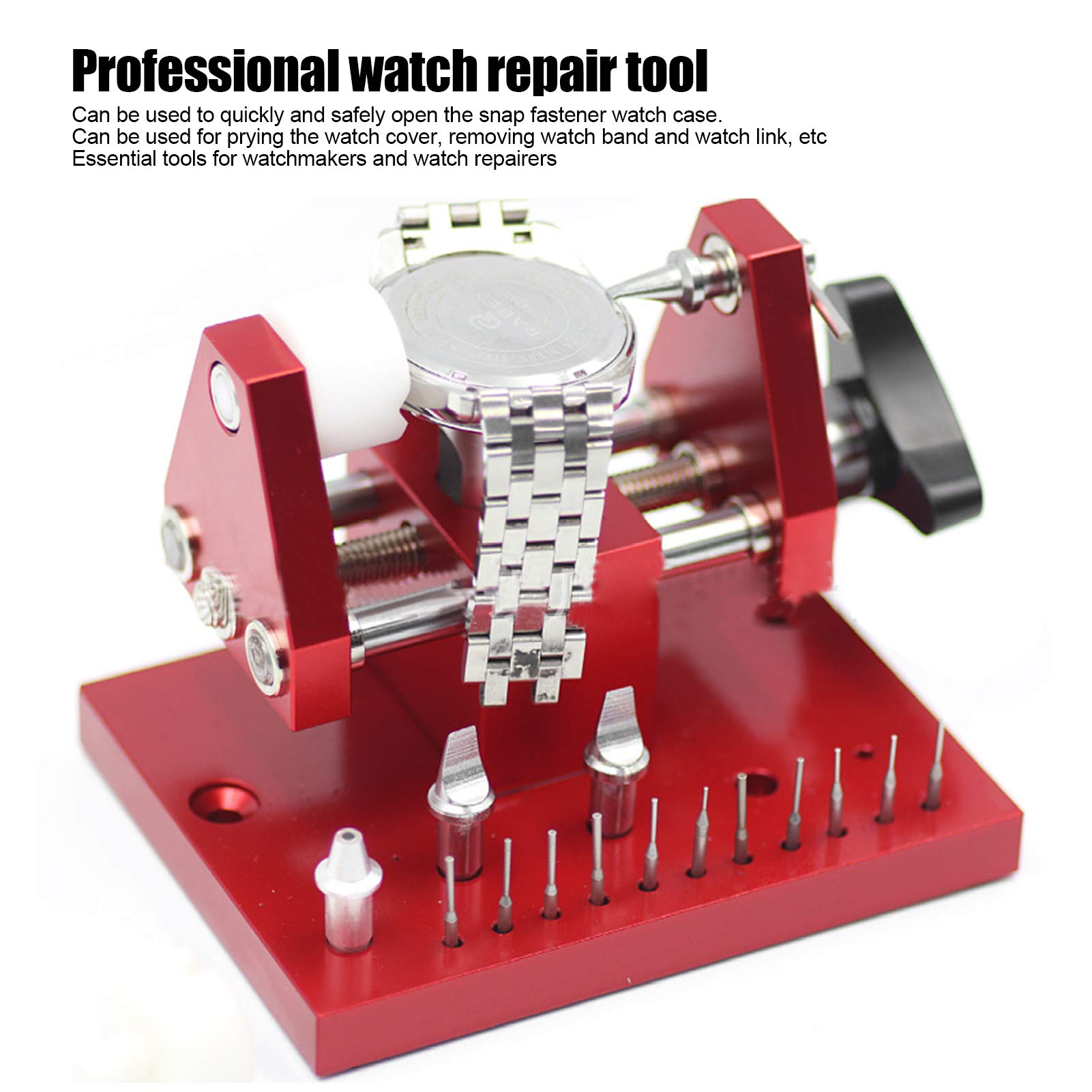 ZJchao Professional Watch Back Case Cover Opener, Watchmaker Repair Tool Set Watch Band Link Remover Adjuster Workbench Remover Watch Setting Fitting Maintenance Tools