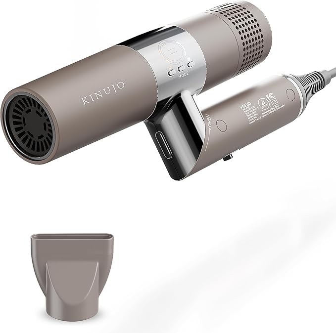 Hair Dryer, Infrared Hair Dryer Professional Blow Dryer 4th Gen BLDC Motor, Quick Dry, Low Noise, Nozzle Lightweight & Foldable Handle Travel Portable Hair Dryer