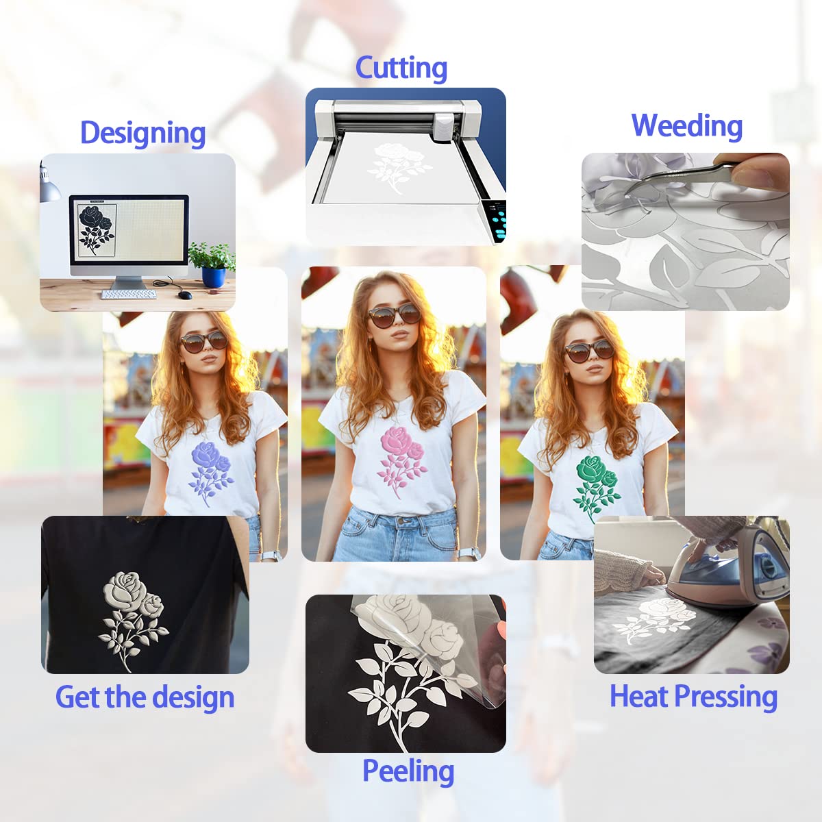 Vinil 3D Puff HTV VENITOR - 3 Folhas 30,5x25,4cm, Efeito Relevo, Para Camisetas E Tecidos